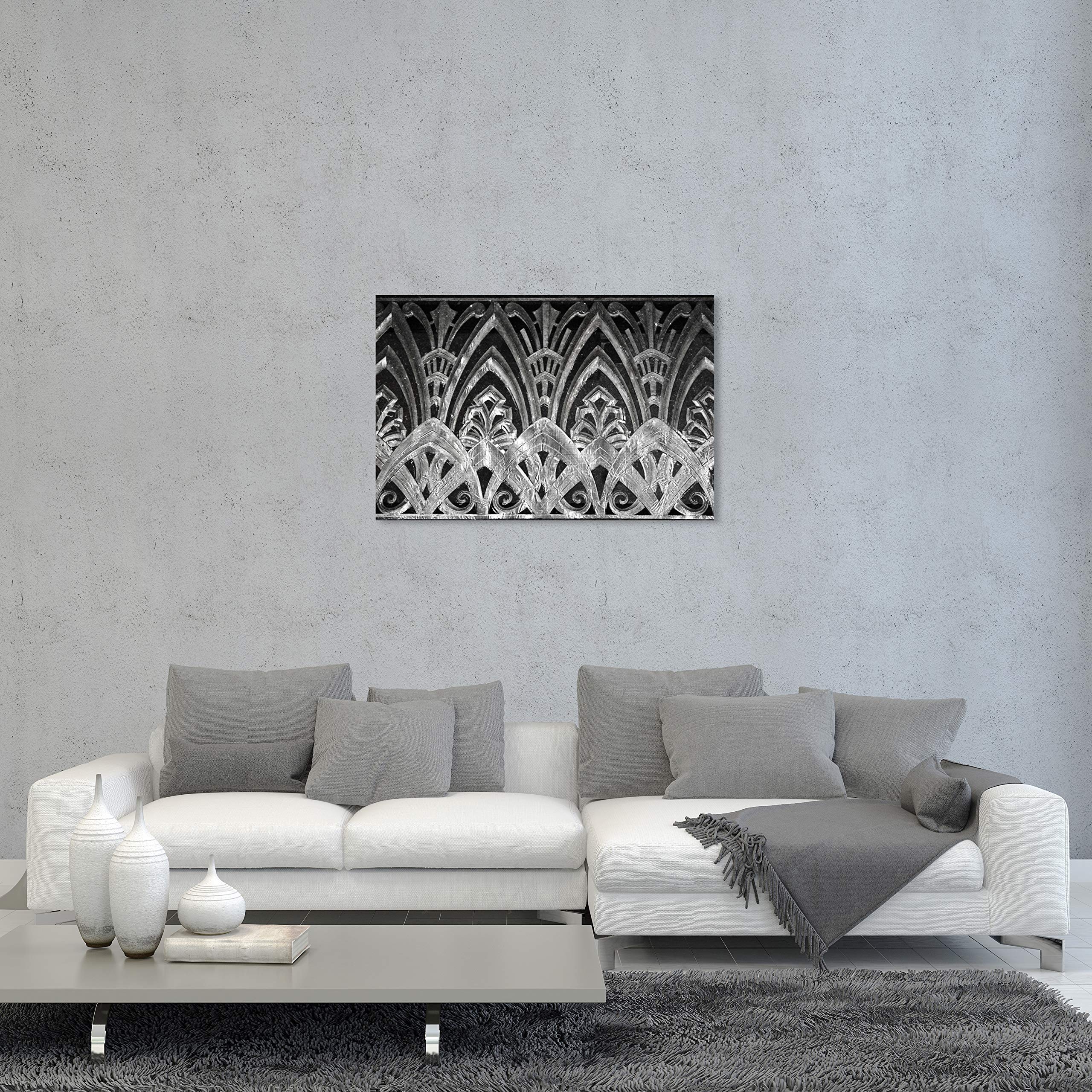 Abstract Wall Art Canvas Print 'Copacabana in Silver' - 30x20 Inch Gray & Black Modern Home Decor | Perfect for Living Room, Bedroom or Office Wall Decoration