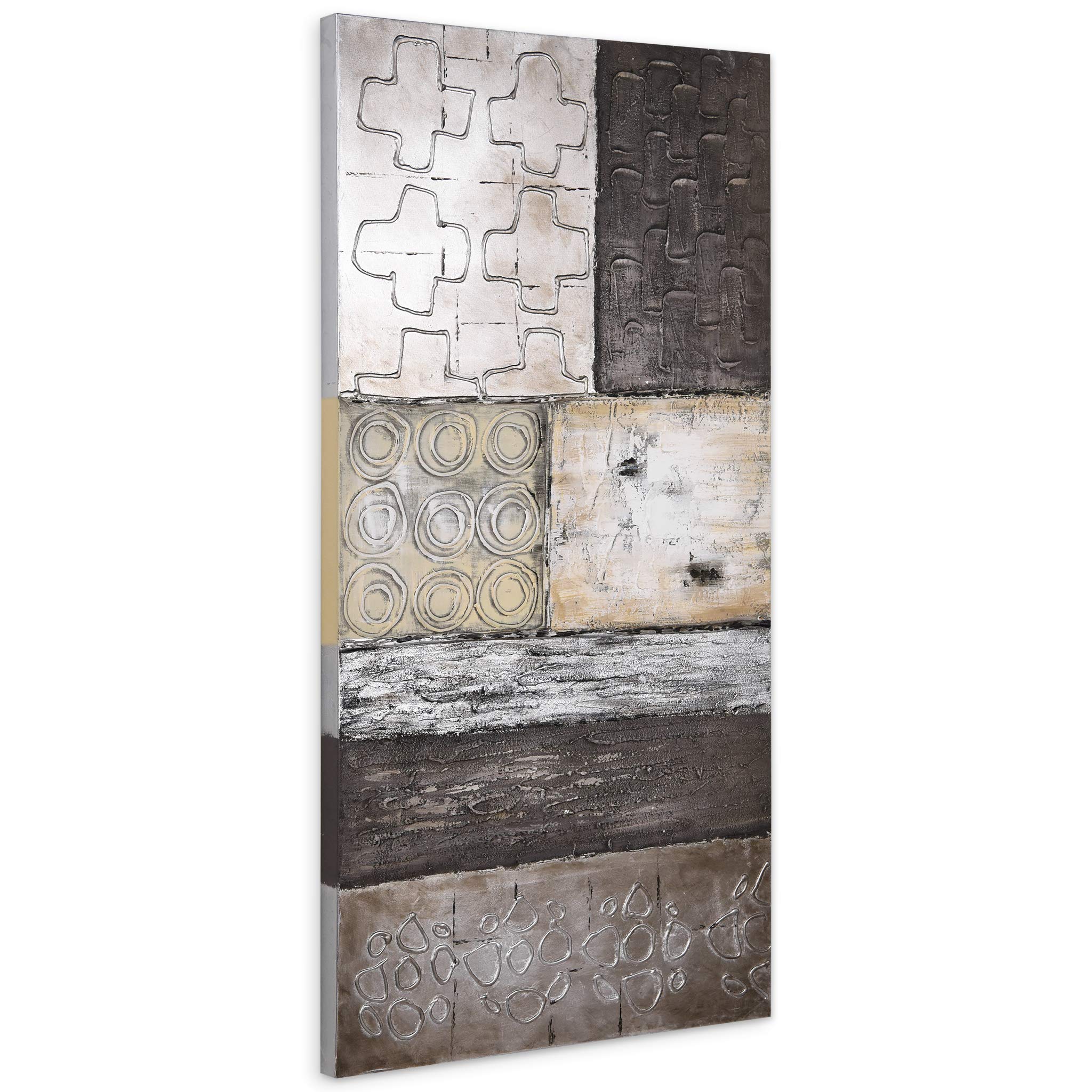 Stacked 2 Textured Metallic Oil Painting by Martin Edwards - Empire Art Direct | Modern Abstract Wall Art for Living Room, Bedroom & Office Decor