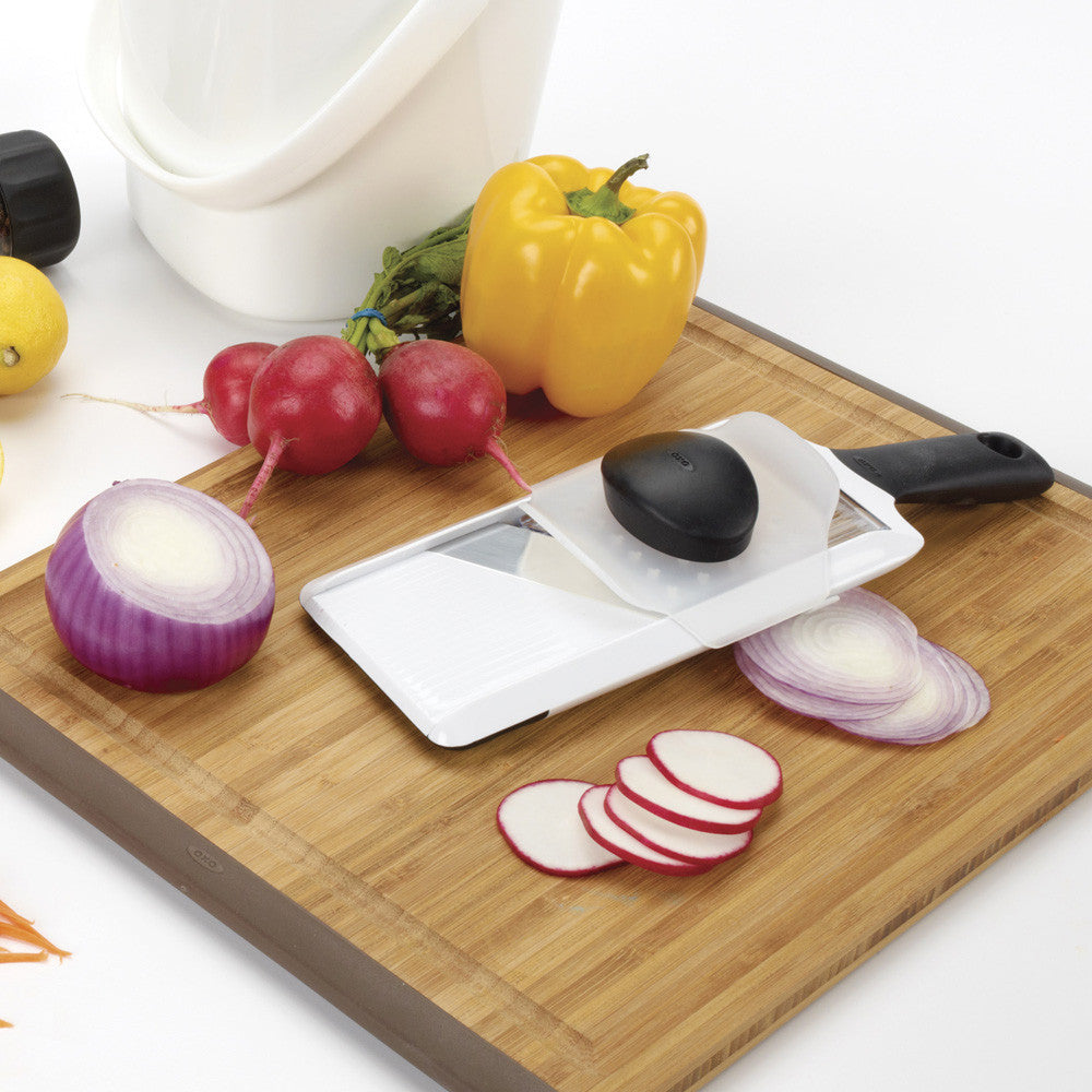 Premium Handheld Mandoline Slicer - Stainless Steel Vegetable Cutter with 5 Blades for Perfect Slicing, Dicing & Julienne - Ideal for Kitchen, Salad Prep & Healthy Cooking