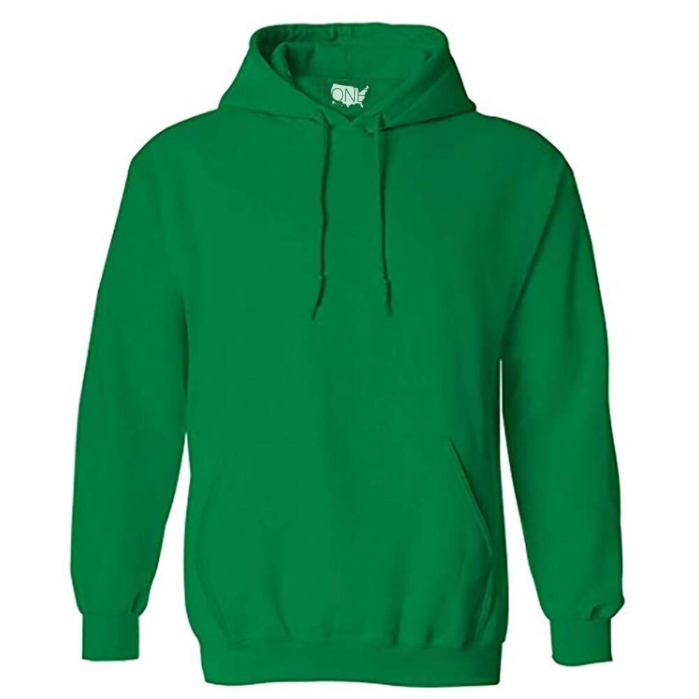 One Country United Men's Hooded Sweatshirt - Soft & Cozy Pullover Hoodie in Kelly Green, Size X-Large - Perfect for Casual Wear, Outdoor Activities & Street Style