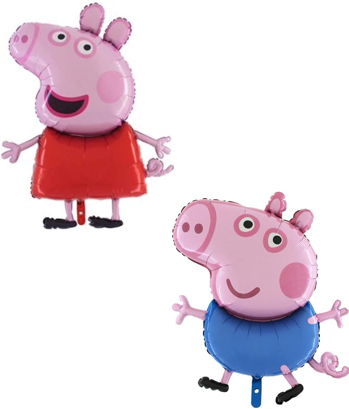 Peppa Pig & George Balloons Pack of 2 - 37 Inch Foil Character Balloons for Kids Birthday Party Decorations - Perfect for Birthday Parties, Baby Showers & School Events
