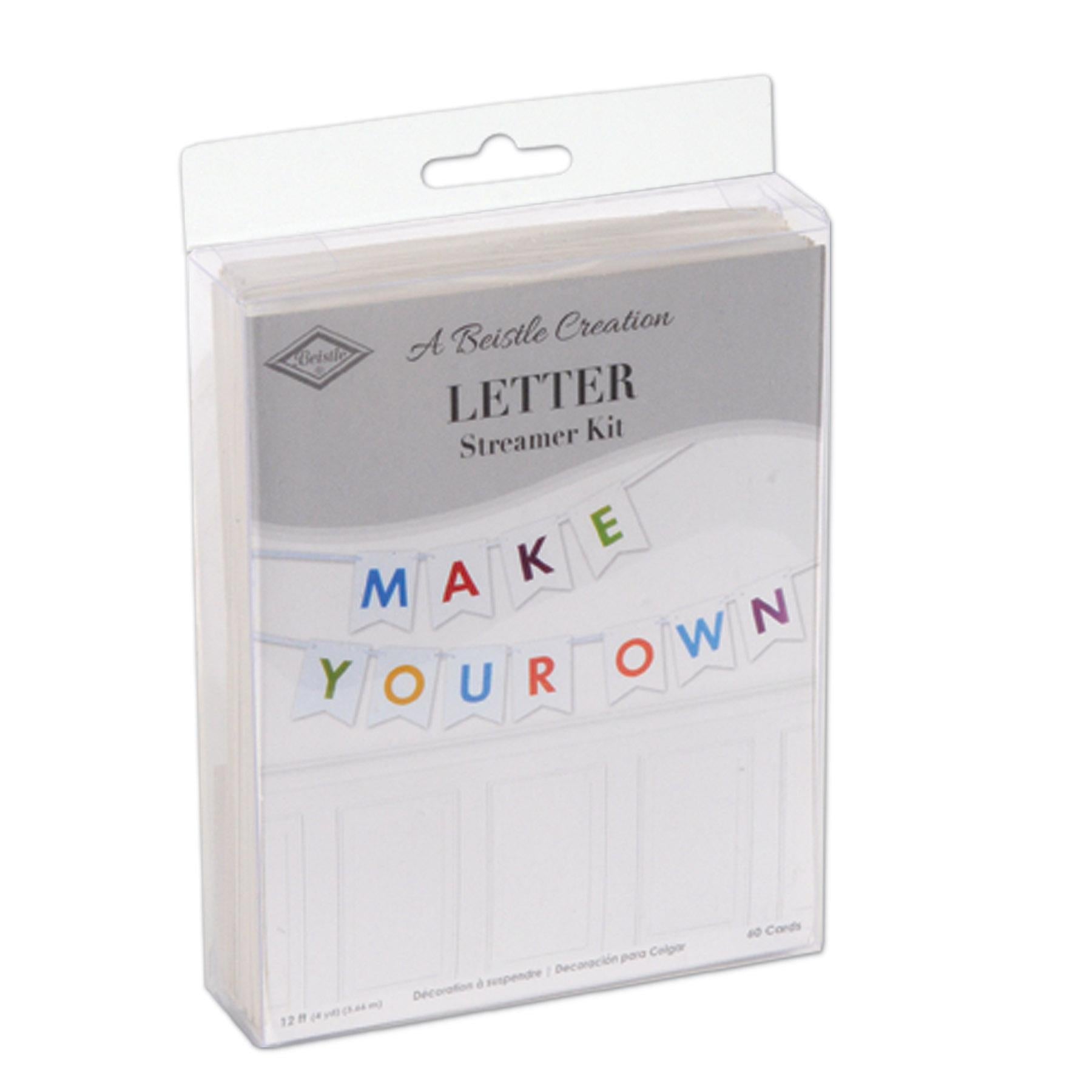 12 Pack Beistle Letter Party Streamer Kit - Alphabet Banner Decorations for Birthday, Graduation & Baby Shower - Perfect for Indoor & Outdoor Celebrations