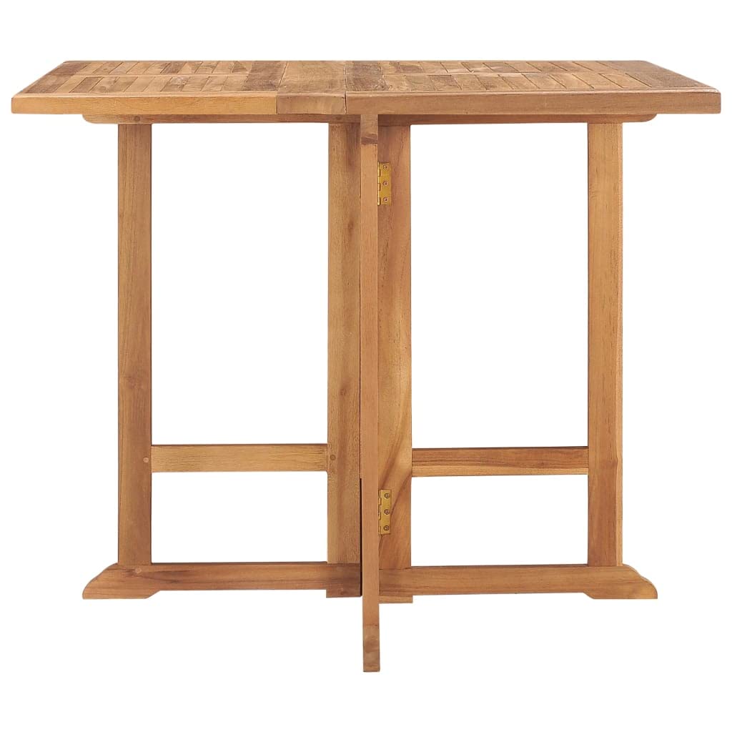 35.4x35.4x29.5 Inch Solid Teak Wood Folding Patio Dining Table - Brown Outdoor Furniture for Garden, Balcony & Small Space