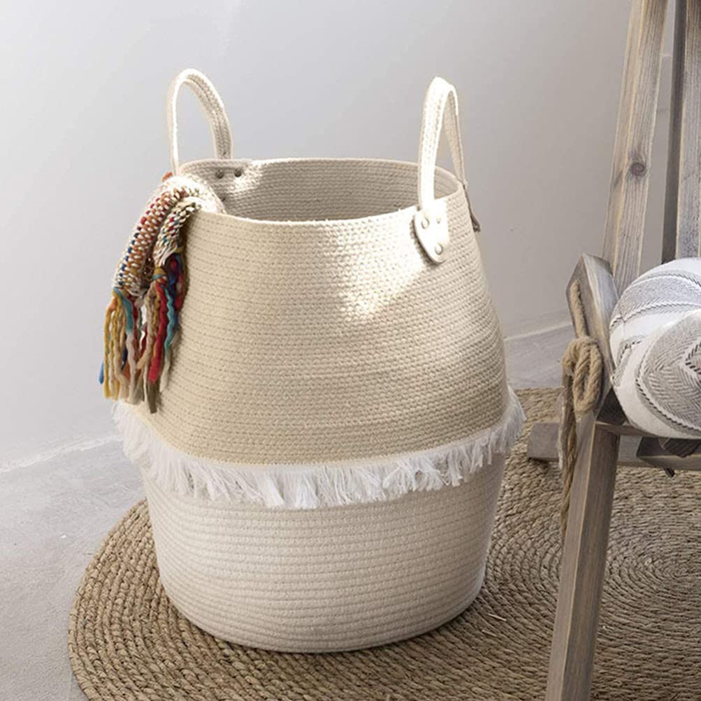 Cabilock Cotton Rope Storage Basket - Multi-Purpose Laundry Organizer, Toy Storage for Kids, Makeup & Clothing Organizer | Perfect for Nursery, Bathroom & Playroom Organization