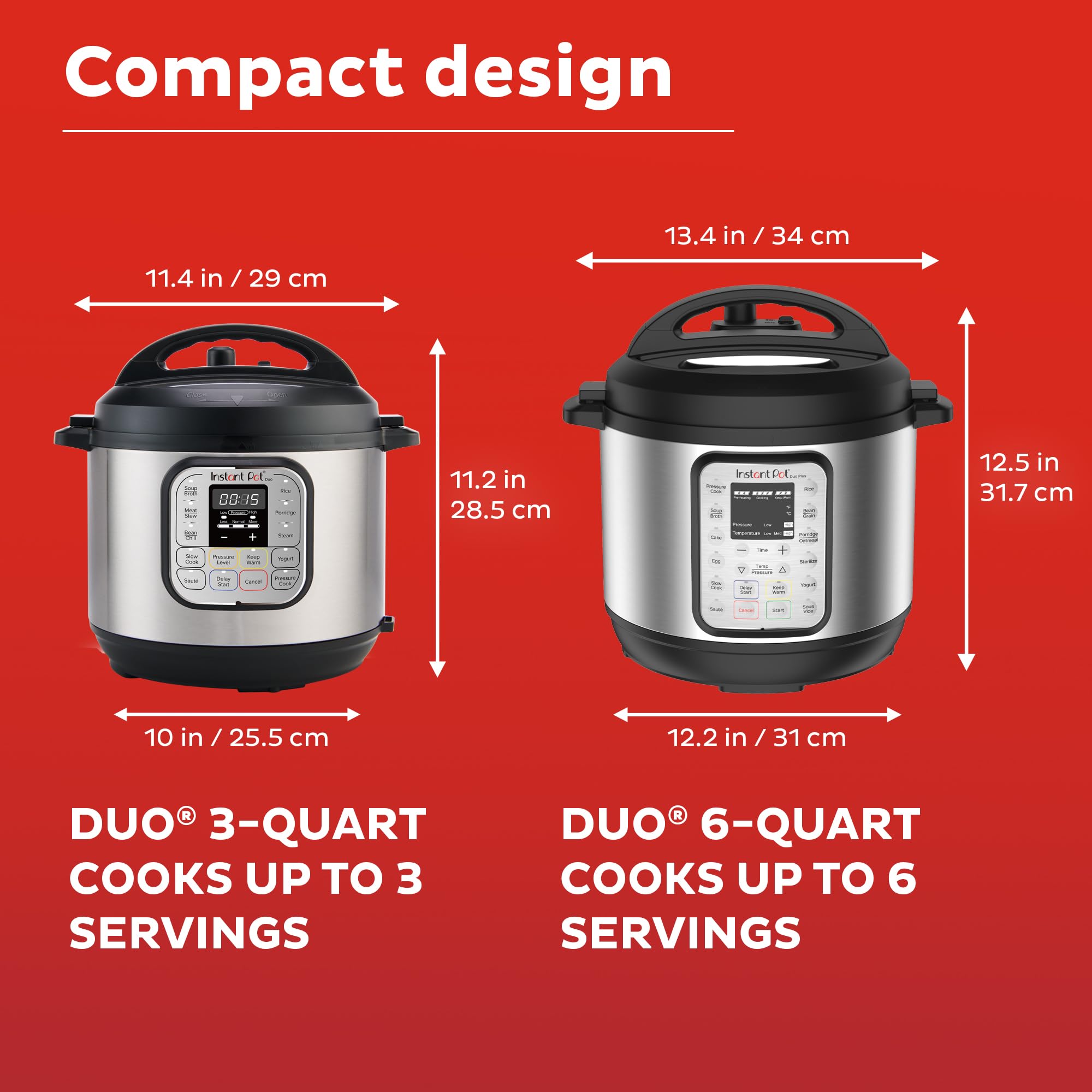 Instant Pot Duo 7-in-1 Mini Electric Pressure Cooker 3 Quart - Multi-Use Slow Cooker, Rice Cooker, Steamer, Sauté Pan, Yogurt Maker & Food Warmer with Free Recipe App (1900+ Recipes) - Perfect for Small Kitchens, Dorms, RV Cooking & Meal Prep - Stainless Steel