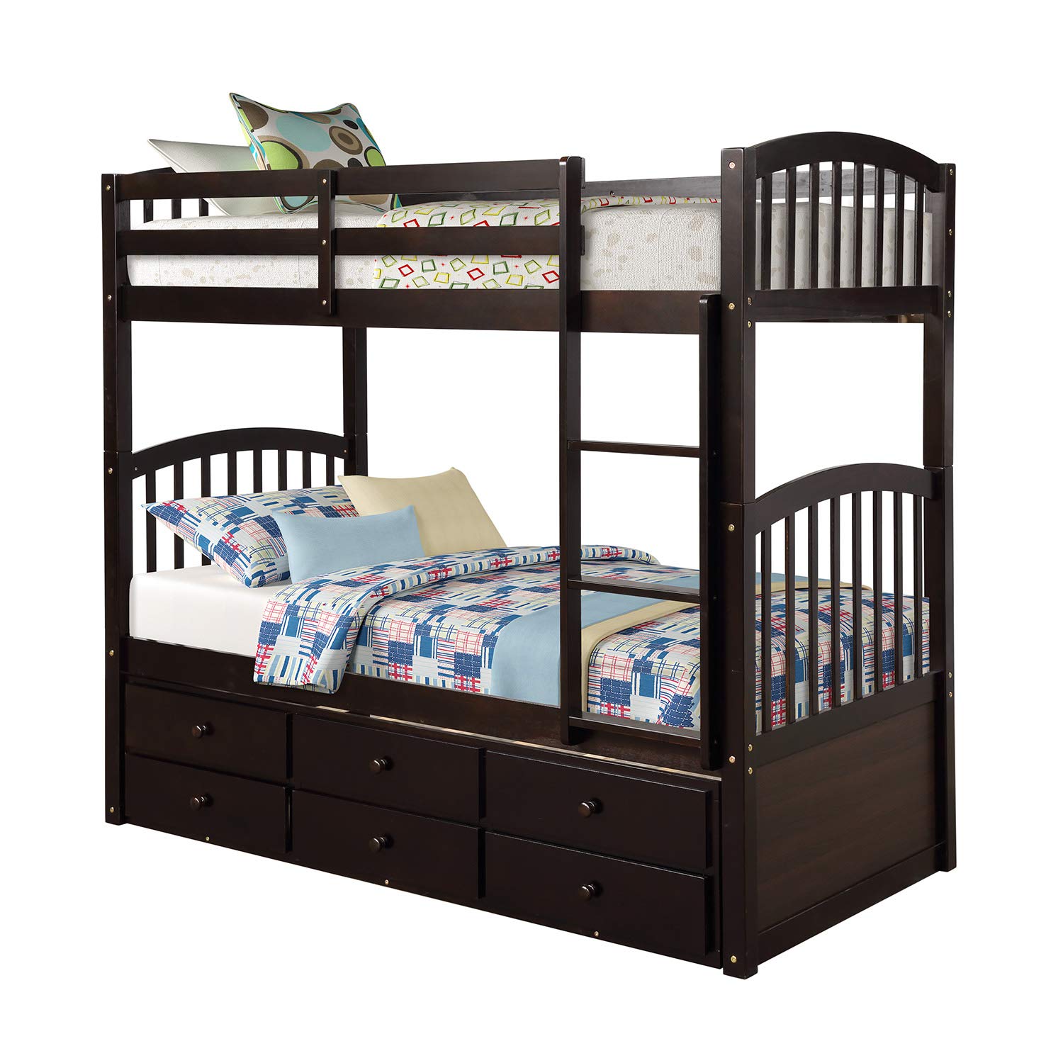 Twin Bunk Bed with Trundle & Storage - Convertible to 2 Beds - Perfect for Kids' Rooms & Guest Rooms