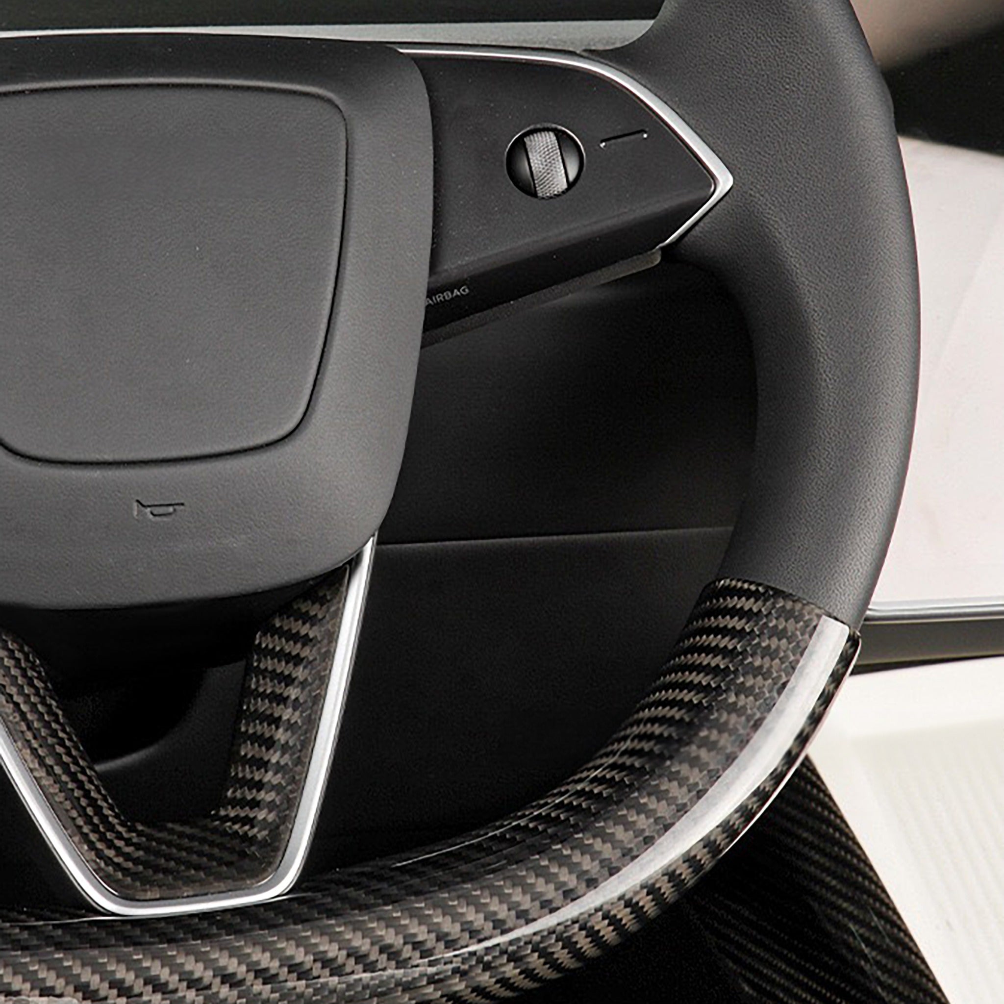 Premium Real Carbon Fiber Steering Wheel Cover for 2024 Tesla Model 3 Highland & 2025 Model Y Juniper - Lightweight & Durable Upgrade for Enhanced Grip & Sporty Driving Experience
