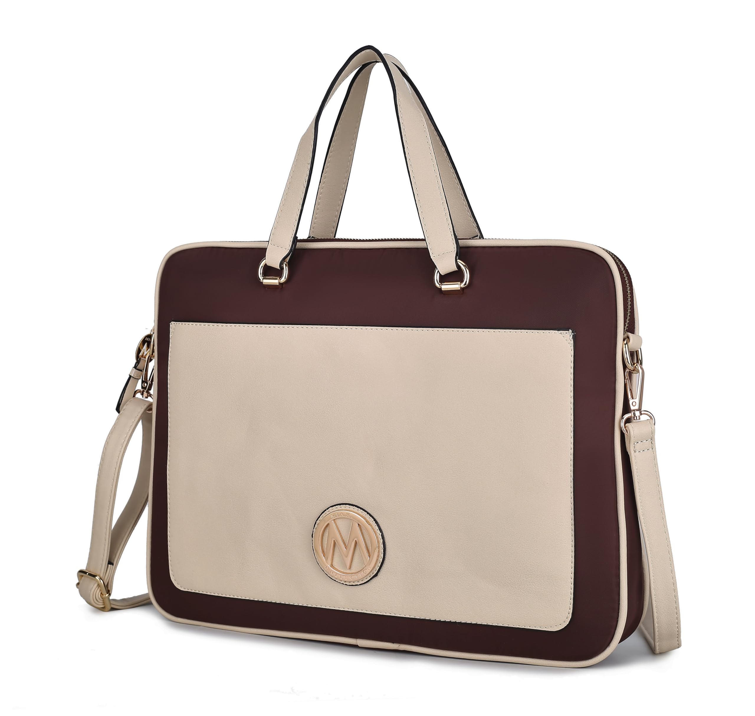MKF Collection Lightweight 14 Inch Laptop Shoulder Bag for Women - Stylish Messenger Bag, Work Briefcase & Computer Case - Perfect for Office, Business Travel & College Use