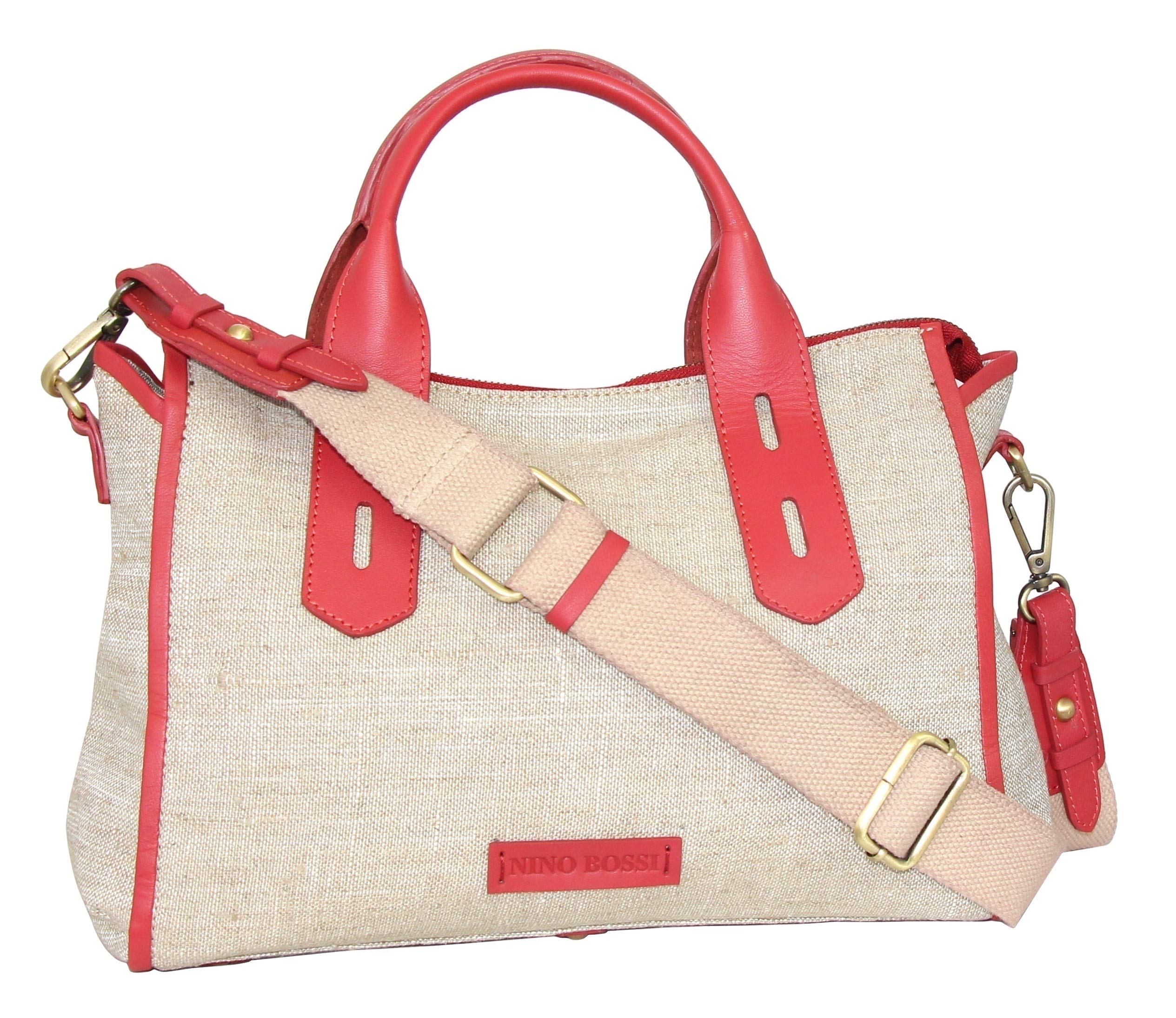 Stylish Britney Linen & Leather Satchel Handbag - Fashionable Crossbody Purse for Women, Perfect for Work, Travel & Everyday Use
