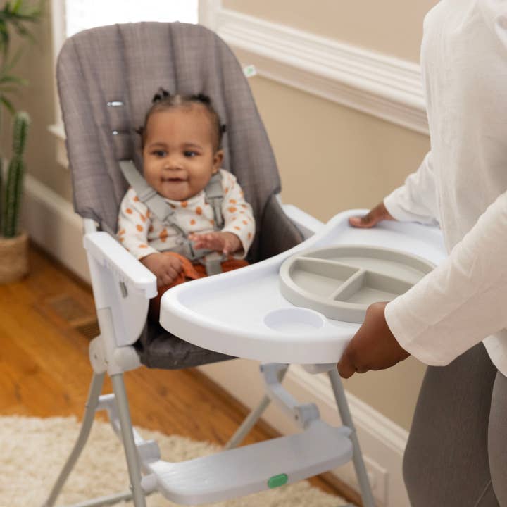 Ingenuity Sun Valley Compact Highchair - Portable Baby High Chair for Travel & Home Use - Lightweight, Foldable & Easy to Clean - Perfect for Dining, Restaurants & Outdoor Activities