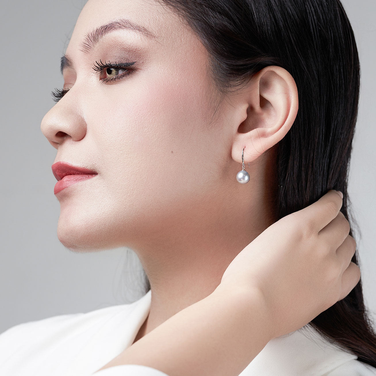 18K Gold Silver Blue Akoya Pearl Stud Earrings - Hypoallergenic Luxury Jewelry Gift for Women - Perfect for Weddings, Parties & Special Occasions