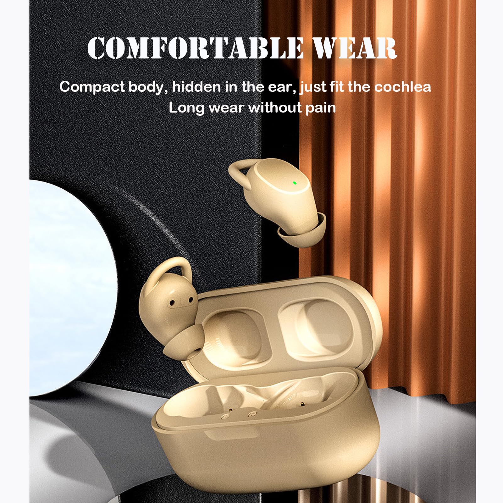 Best Invisible Wireless Bluetooth 5.2 Earbuds - Ultra Small & Lightweight Tiny Headphones for Small Ears, Comfortable All-Day Wear for Work, Gym, Running & Travel