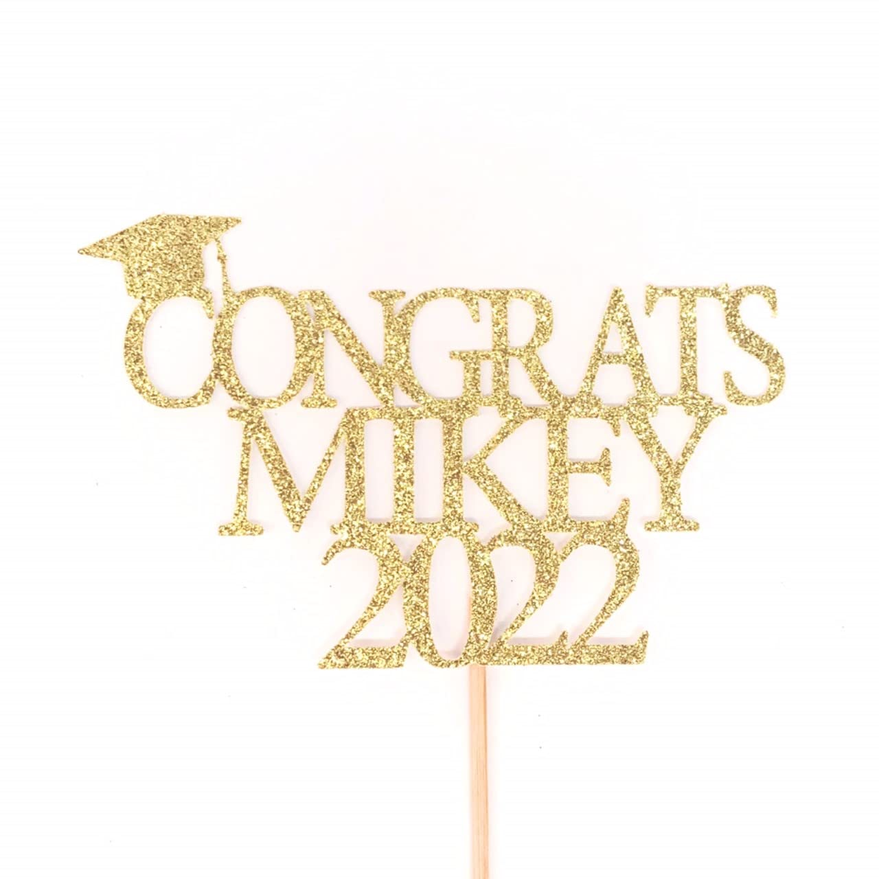 ANY NAME Graduation Cake Topper 2022 - Congrats Grad Cake Decorations for Graduation Parties, Cakes & Cupcakes - Perfect for High School, College & University Celebrations