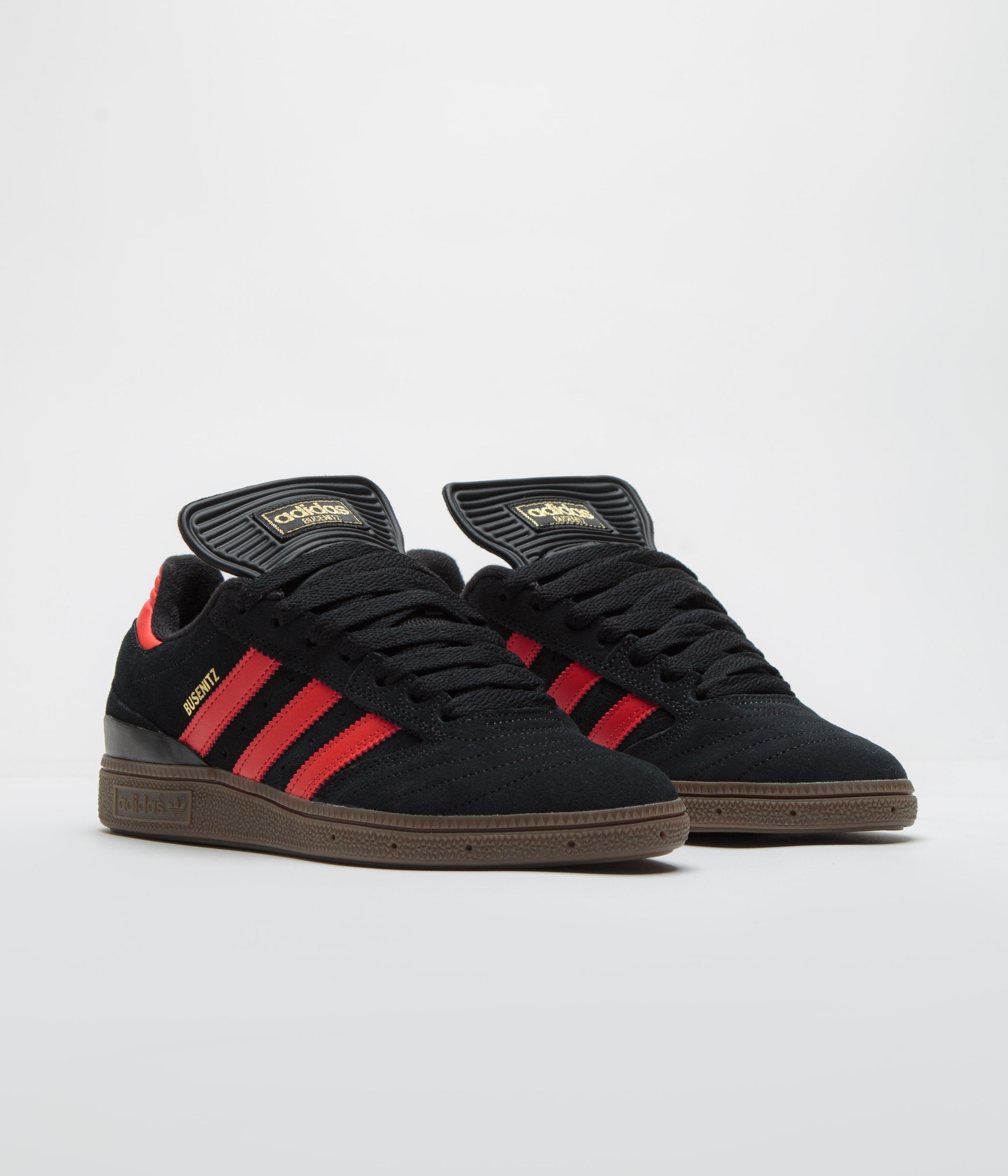 Adidas Busenitz Skate Shoes for Men - Core Black / Red / Gum5 Sole - Lightweight & Durable Sneakers for Street Skating & Casual Wear