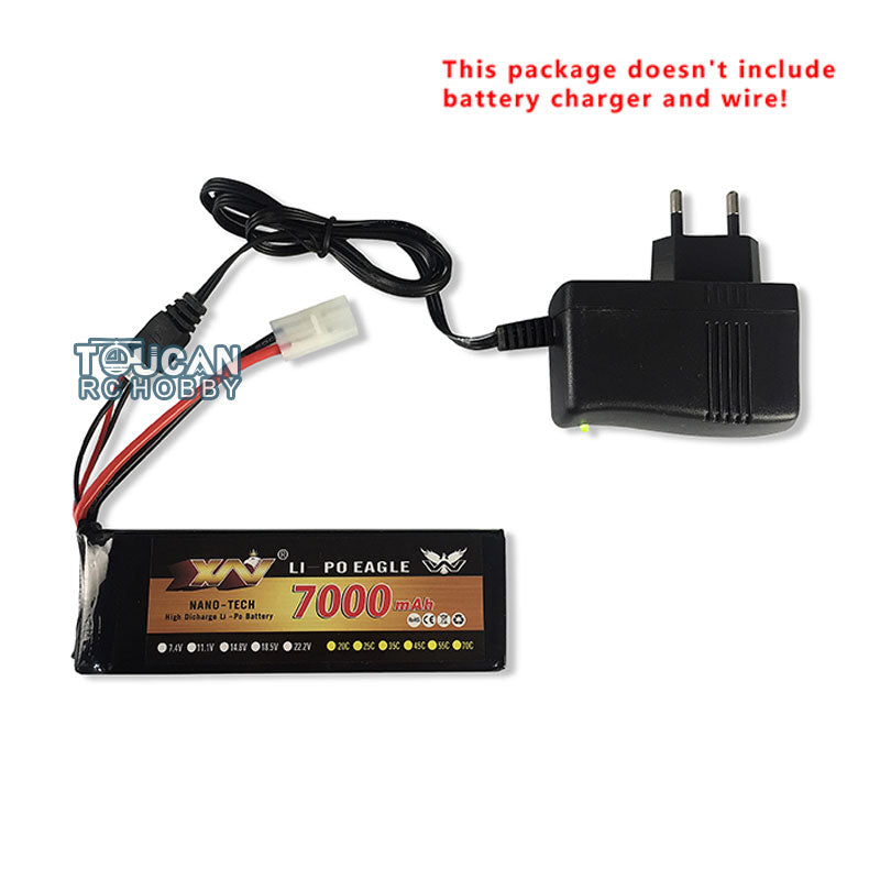 7.4V 7000mAh LiPo Battery for 1/16 Henglong RC Tank - High Capacity Rechargeable Battery for Remote Control Military Vehicles & Hobby Models - Perfect for RC Tank Battles, Military Simulations, and Long-Duration Play
