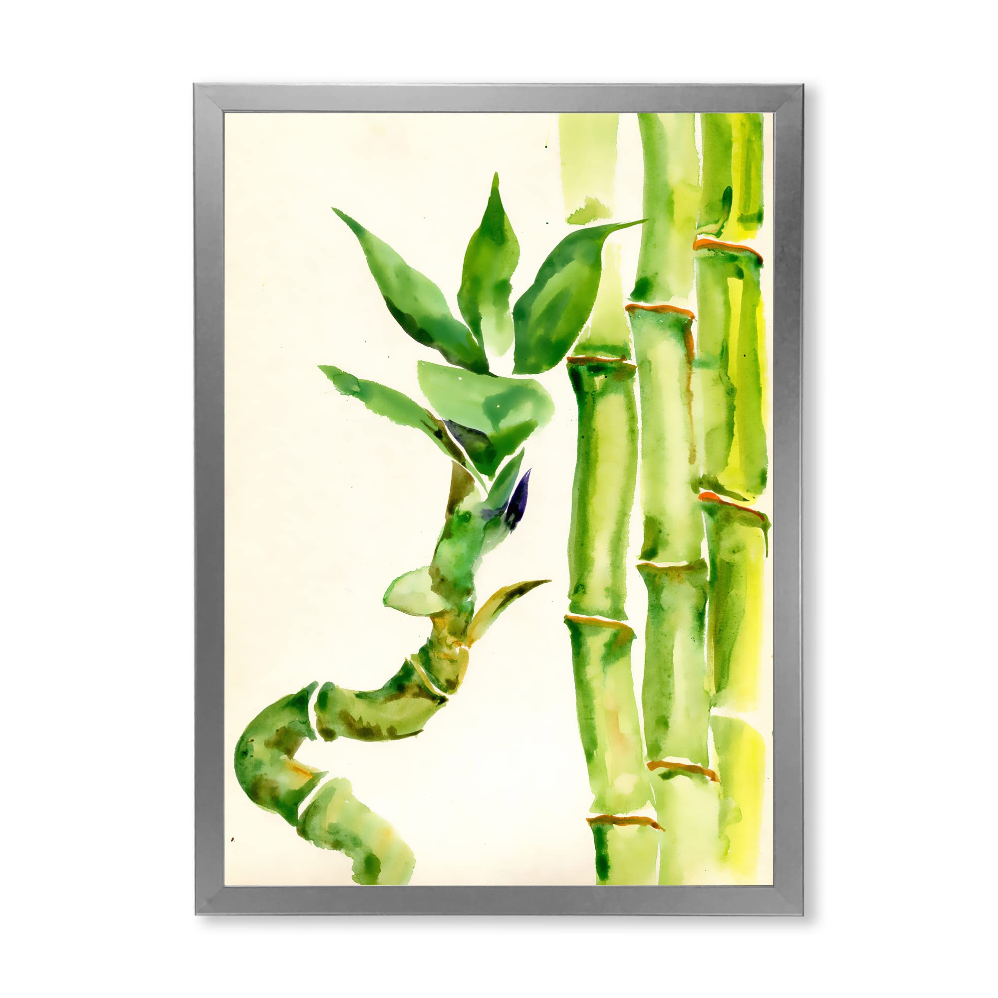 Bamboo Branches In The Forest VI Tropical Framed Wall Art - Nature Inspired Home Decor for Living Room, Bedroom & Office