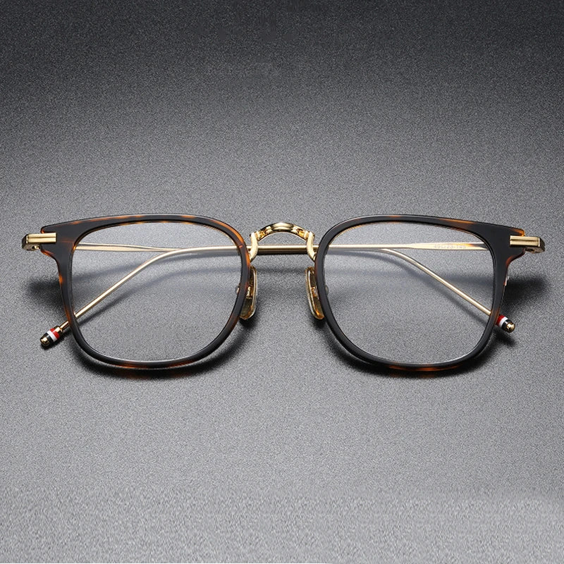Stylish Unisex Black Square Acetate Eyeglasses with Alloy Frame - Perfect for Work, Reading & Fashion Accessories