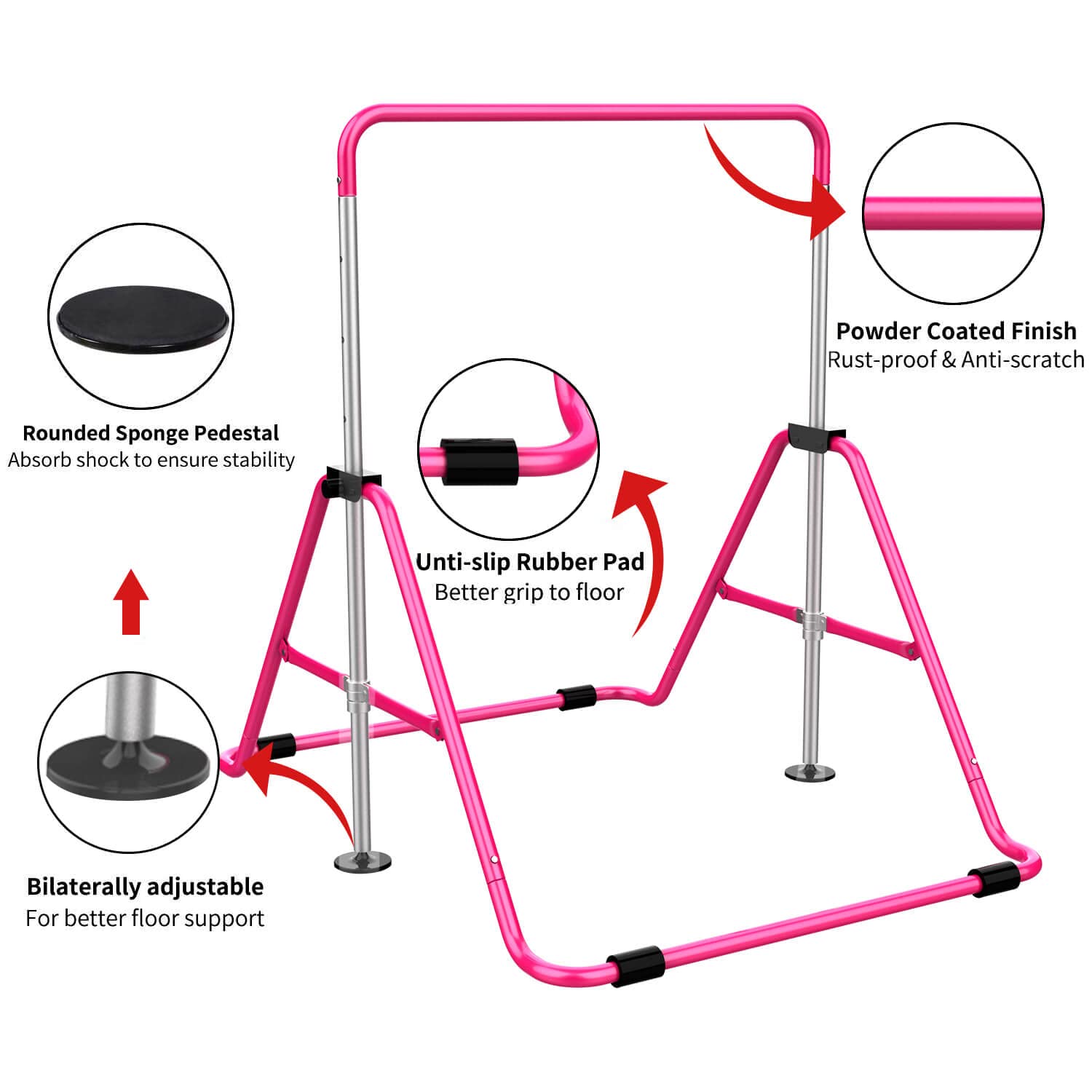 Adjustable Gymnastics Bar for Kids - Expandable Training Equipment for Home & Gym