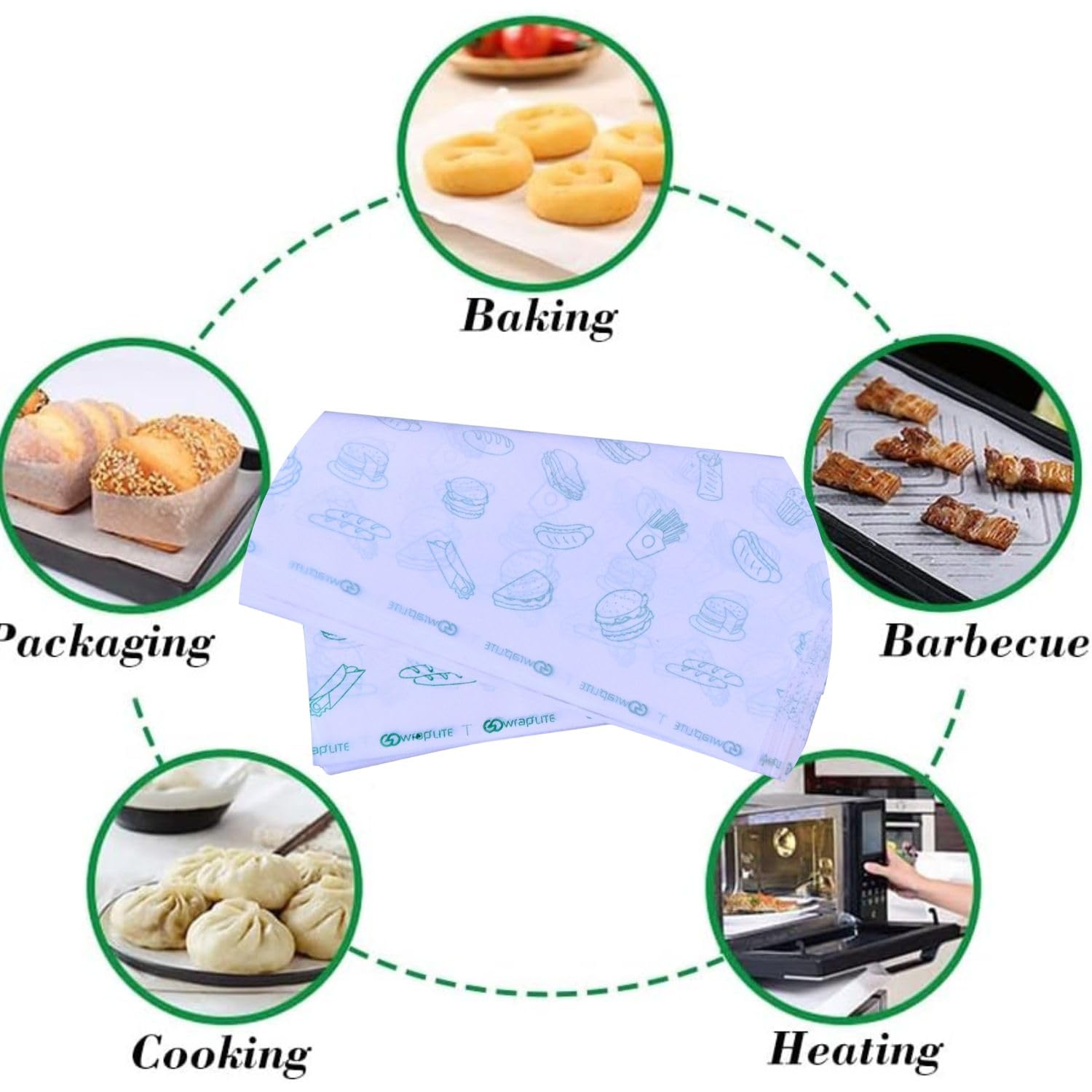 Biodegradable Microwave Safe Butter Paper Sheets - Heat Resistant up to 220°C, 100% Food Safe Kitchen Wrapping Paper for Roti, Baking & Cooking (11x12 Inch, Pack of 250) - Perfect for Food Storage, Meal Prep & Homemade Bread Wrapping