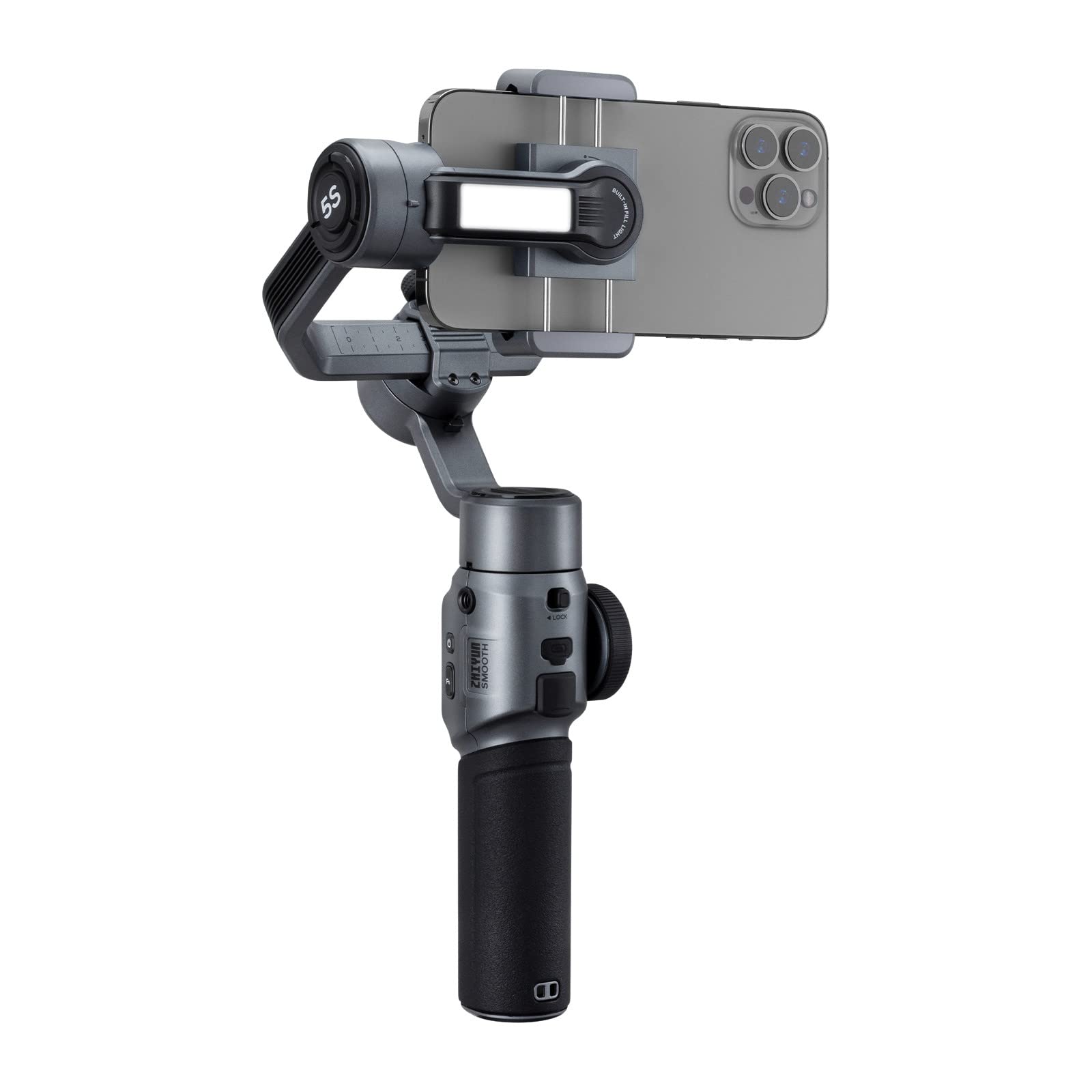 Zhiyun Smooth 5S 3-Axis Smartphone Gimbal Stabilizer - Upgraded Version for iPhone 14/13/12/11 Pro Max/SE2/XS/XR/X/8 Plus & Android Phones - Perfect for Vlogging, YouTube, TikTok & Social Media Content Creation
