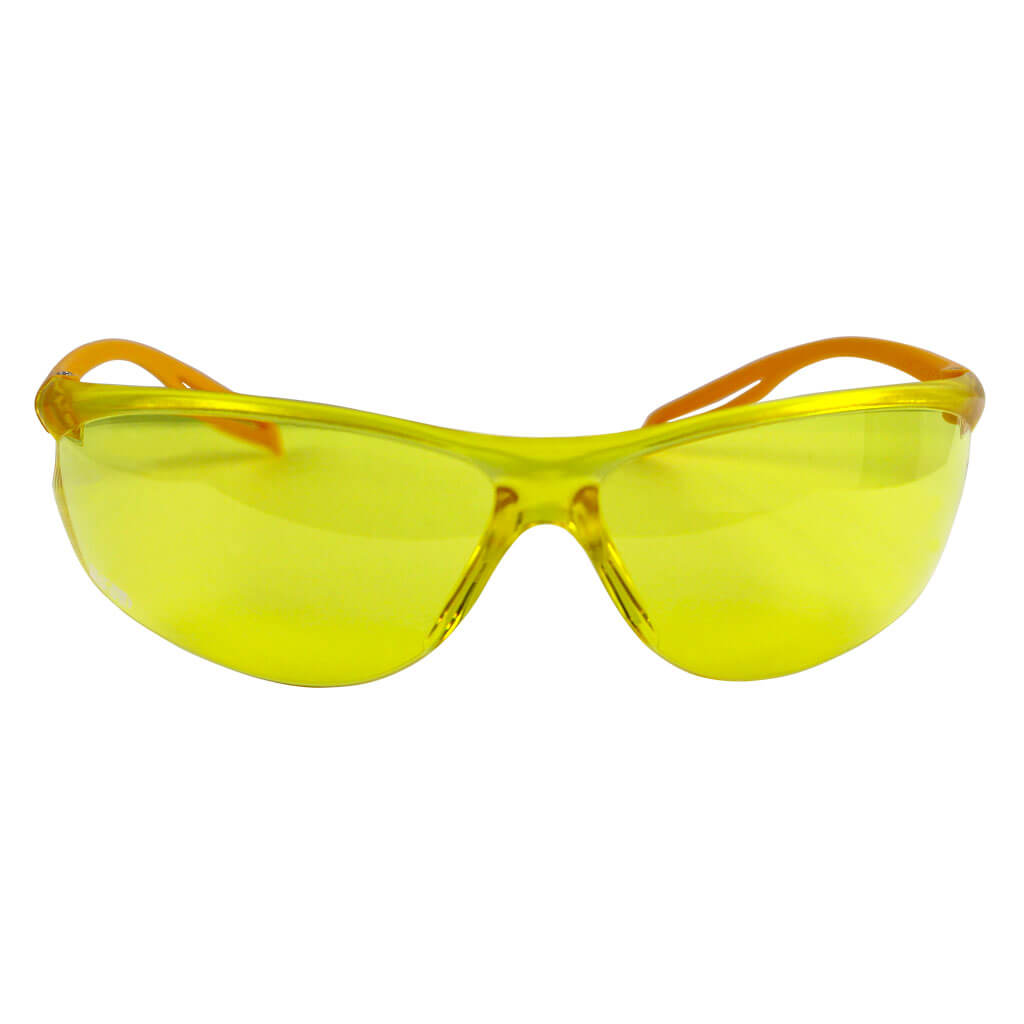 DuraDrive High Impact Safety Glasses with Amber Lens - ANSI Z87.1 Certified for Construction, Woodworking & Outdoor Activities