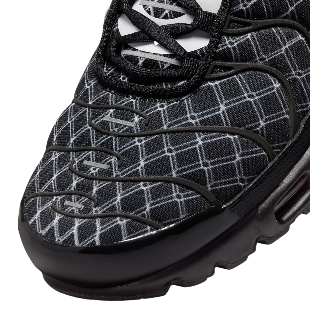 Nike Air Max Plus Men's Running Shoes - Black, White & Hyper Blue - Comfortable Cushioning for Jogging, Gym & Casual Wear - France Edition