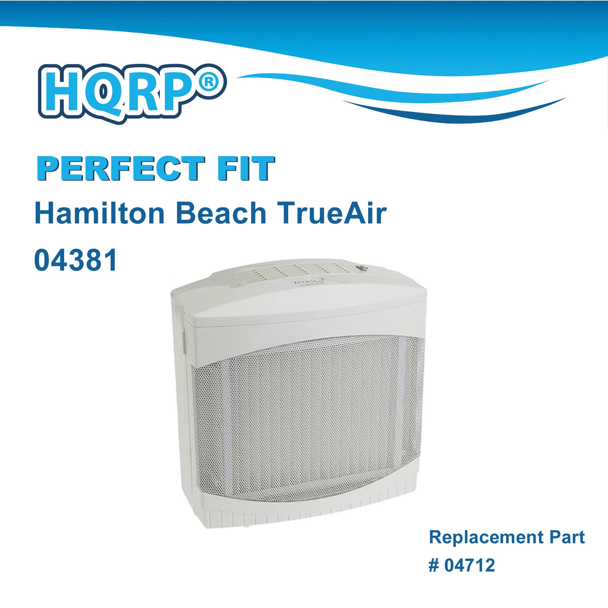 HQRP 2-Pack Replacement Air Purifier Filters Compatible with Hamilton Beach 04712, 04381, RHB04712M, RHBO4712 - Fits 210 Sq Ft Rooms for Cleaner Air in Bedrooms, Offices & Living Spaces