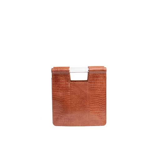 Premium Genuine Leather Crossbody Bag in Elegant Cognac Crocodile Print - Stylish & Functional for Work, Travel & Everyday Use