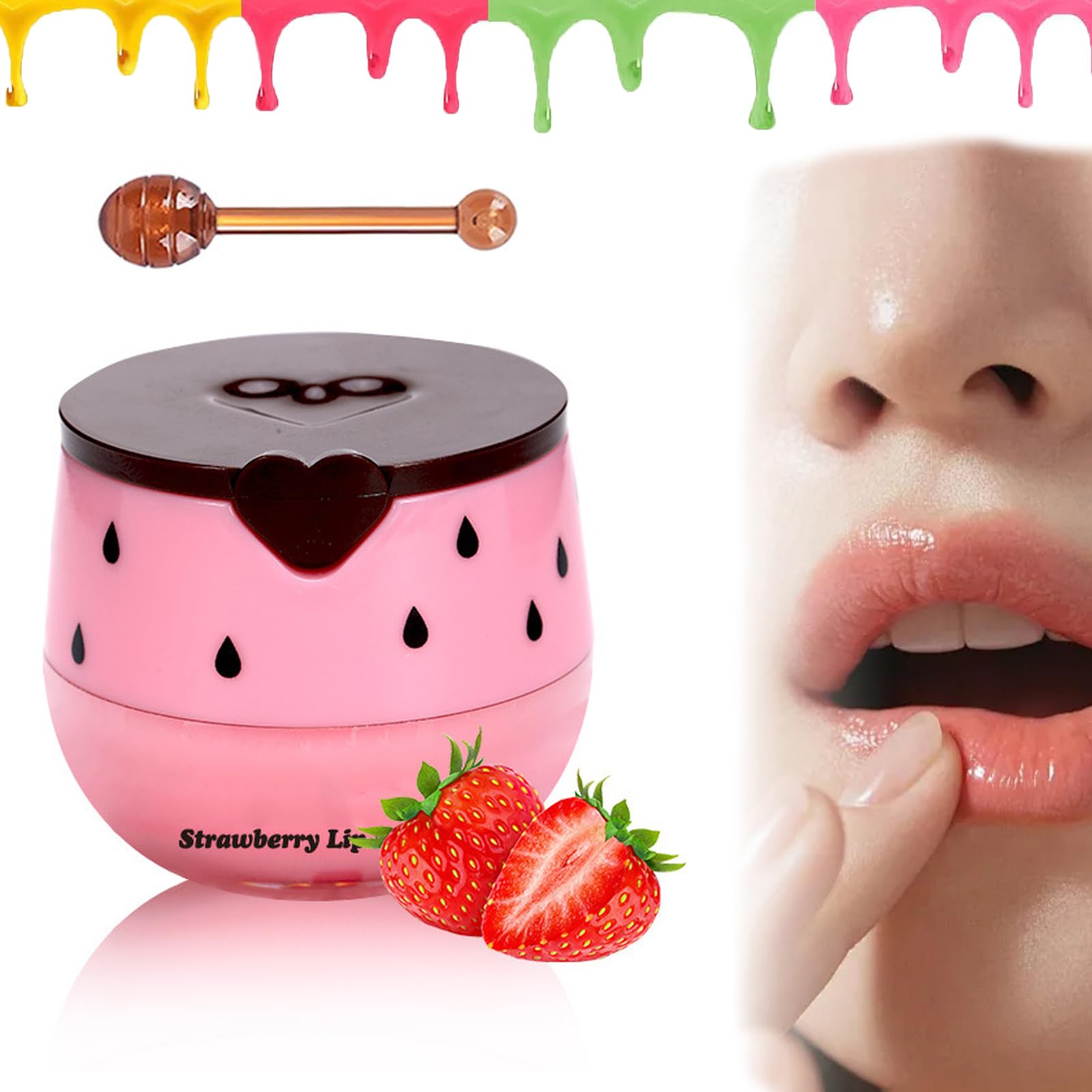 1/3/4 Pcs Honey Bee Lip Care Set - Moisturizing Lip Balm, Overnight Sleeping Mask & Exfoliating Scrub for Dry Cracked Lips - Hydrating Treatment to Repair & Prevent Lip Lines | Perfect for Night Care, Travel & Daily Lip Routine (Style A)