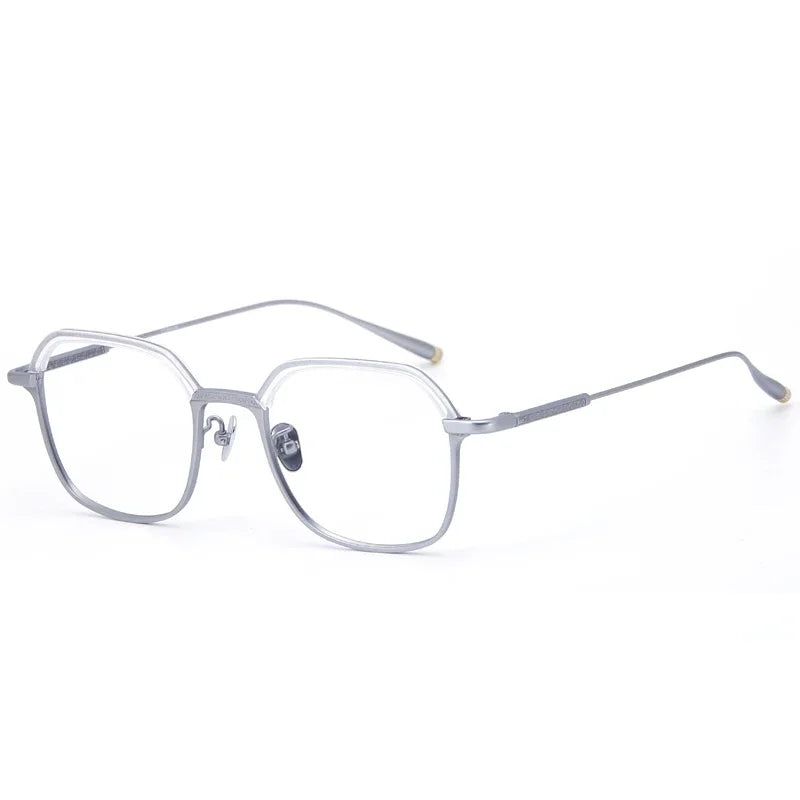 Aror Unisex Full Rim Square Titanium Acetate Eyeglasses - Lightweight Durable Frames for Men & Women (495051) | Perfect for Reading, Work & Everyday Use