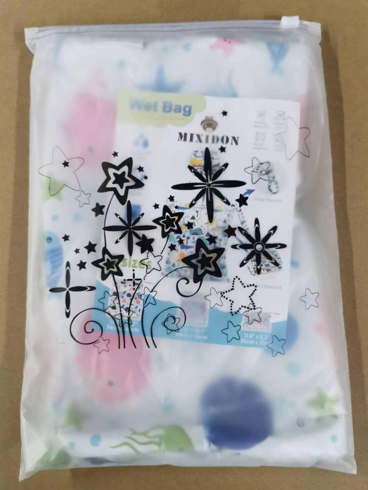 MIXIDON Waterproof Wet Dry Bag for Swimsuits, Baby Clothes & Diapers - Reusable Travel Organizer for Beach, Pool & Outdoor Activities (6 Stylish Patterns)