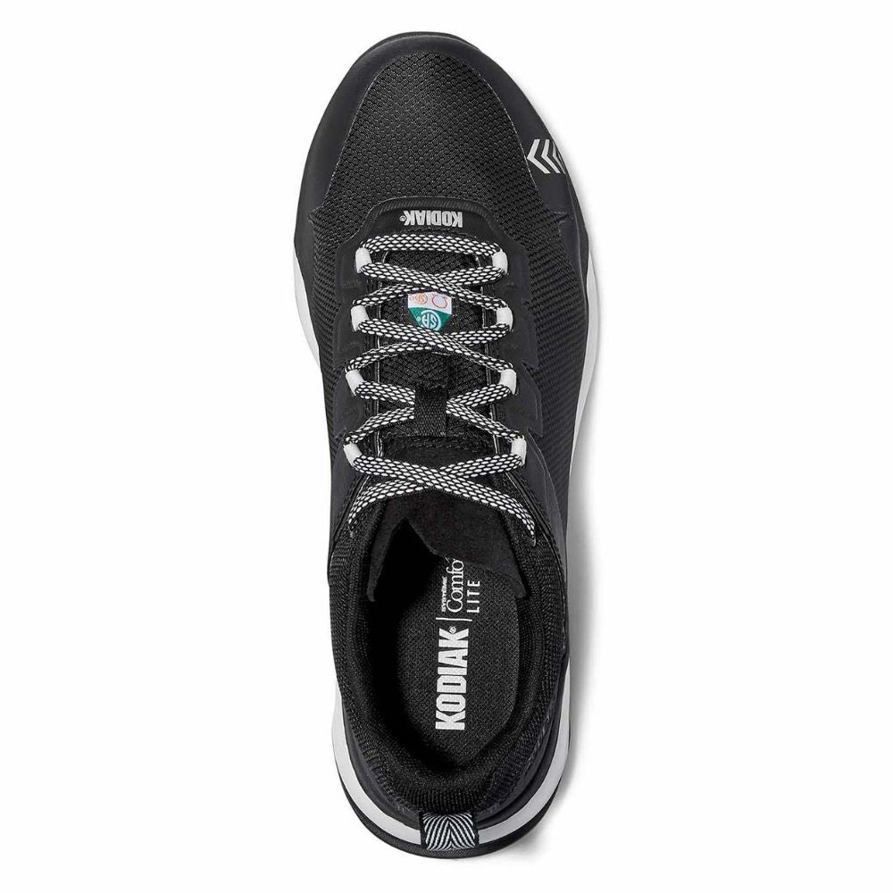 Kodiak Quicktrail Women's Composite Toe Work Safety Athletic Shoes - Lightweight Non-Slip Steel Toe Sneakers for Construction, Warehouse & Outdoor Work (Black)