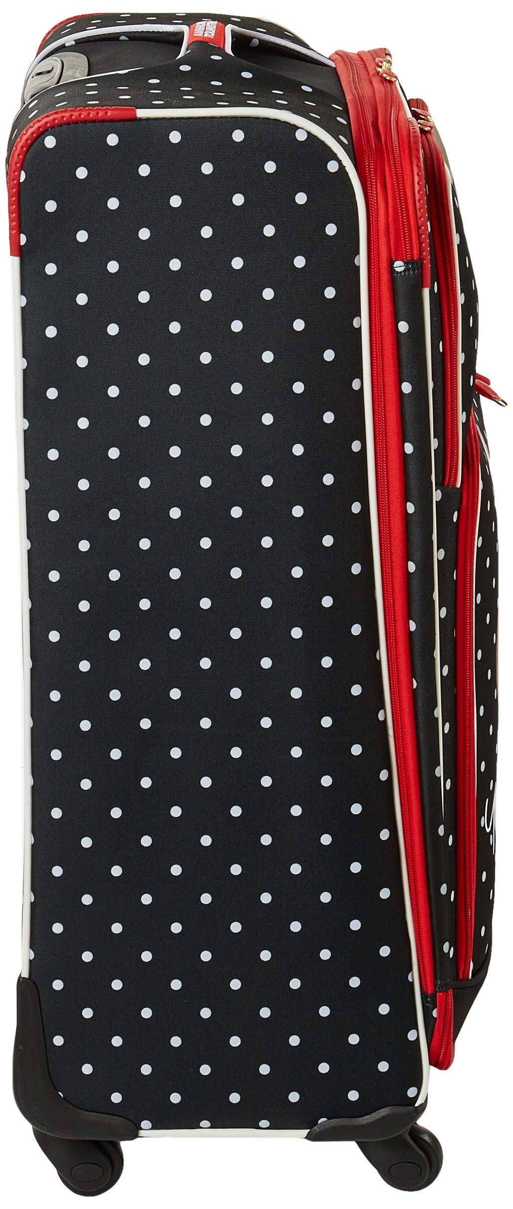 American Tourister Disney Minnie Mouse Red Bow Softside Spinner Luggage - 28-Inch Checked Large Suitcase for Travel, Vacation & Family Trips