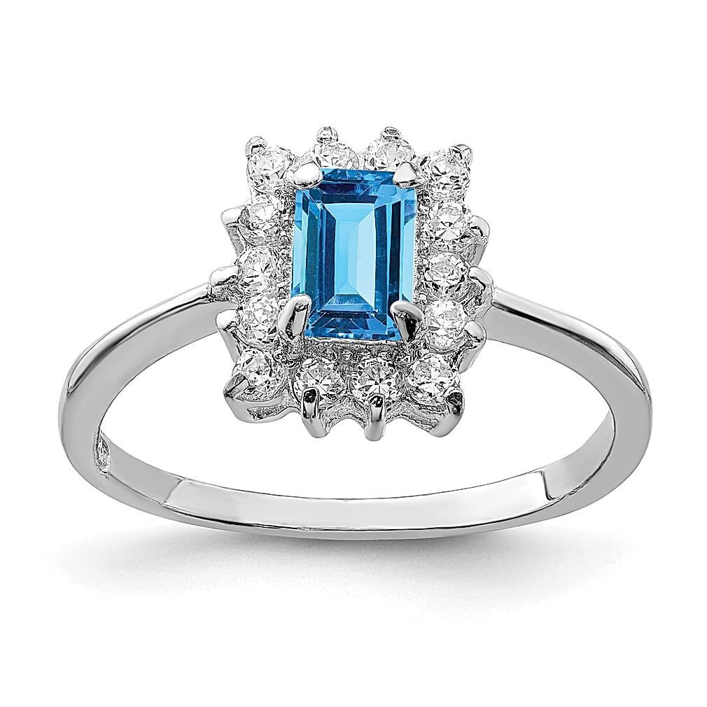 925 Sterling Silver Blue Topaz Ring for Women | Genuine Gemstone Fine Jewelry | Elegant Gift for Her | Perfect for Anniversaries, Birthdays & Special Occasions
