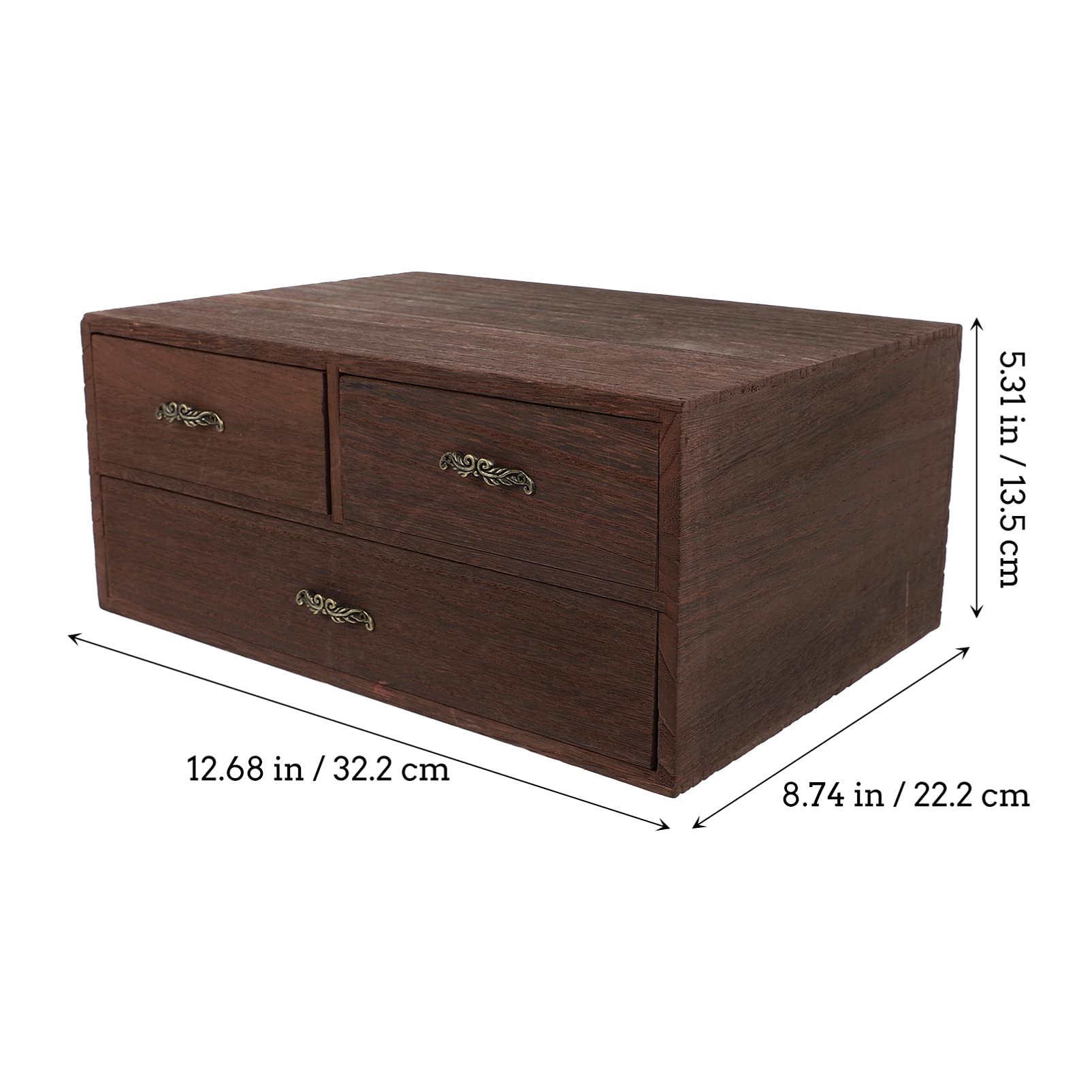 Veemoon Wooden Desktop Organizer with Drawers - High Capacity Storage Cabinet for Office, Desk, Cosmetics, Pens & Phone Stand | Compact Wooden Drawer Box for Home & Workspace Organization