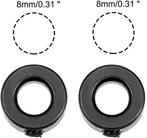 Utoolmart 2Pcs 8mm Drill Dowel Stop - Black Oxide Carbon Steel Depth Holder with Set Screw for Woodworking & Cabinet Making - Perfect for Precise Drilling in DIY Projects and Professional Carpentry