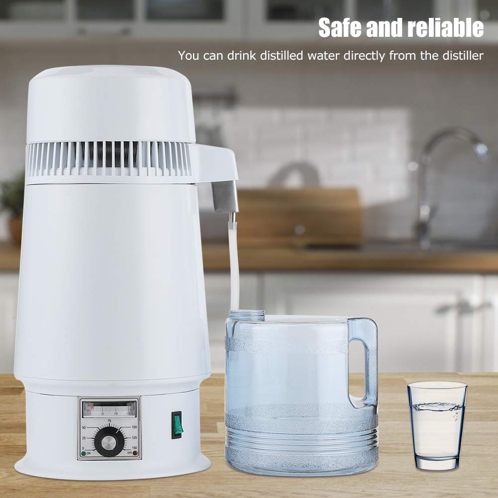 4L Stainless Steel Water Distiller for Home Countertop - Pure Water Distilling Machine with US Plug | Make Distilled Water for Drinking, Humidifiers, CPAP Machines & Baby Formula