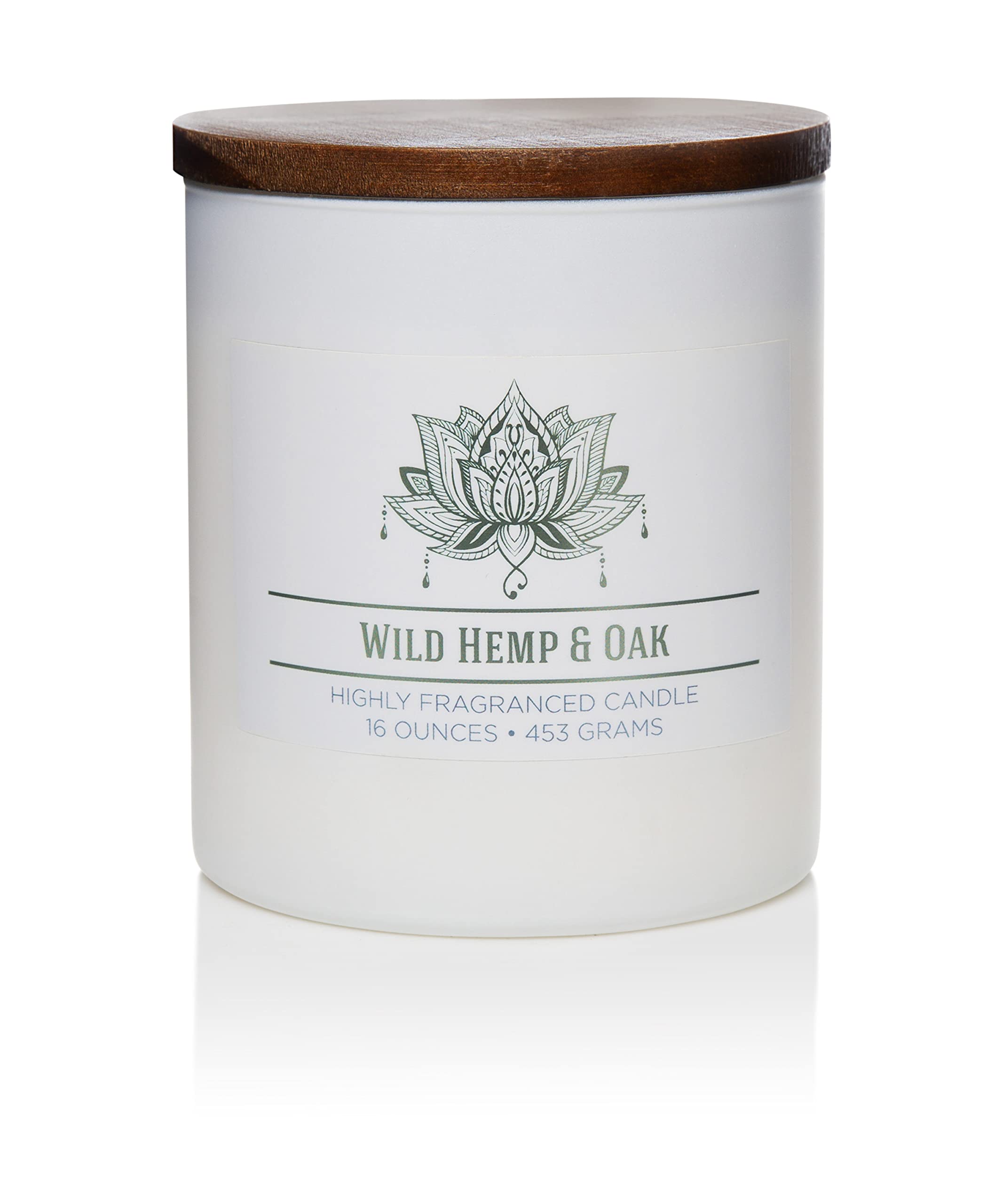 CAROLINA Wild Hemp & Oak Scented Soy Wax Candle - 2 Wick Aromatherapy Candle for Relaxation, 16oz (60 Hour Burn) | Home Fragrance, Wellness Collection, USA Made | Perfect for Yoga, Meditation & Stress Relief