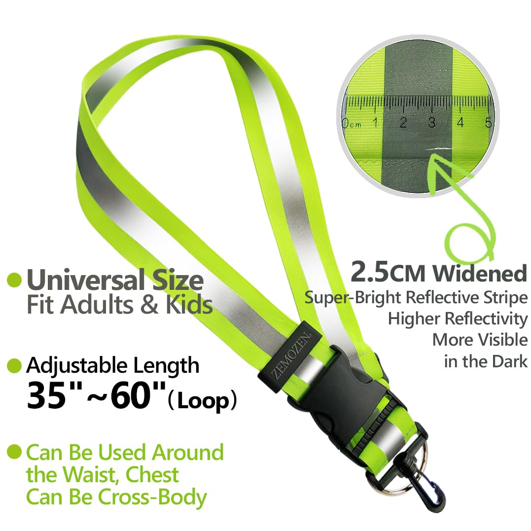 High Visibility Reflective Safety Sash for Night Running, Walking & Cycling - Adjustable Reflective Belt Replacement for Safety Vests - Perfect for Jogging, Dog Walking & Outdoor Night Activities