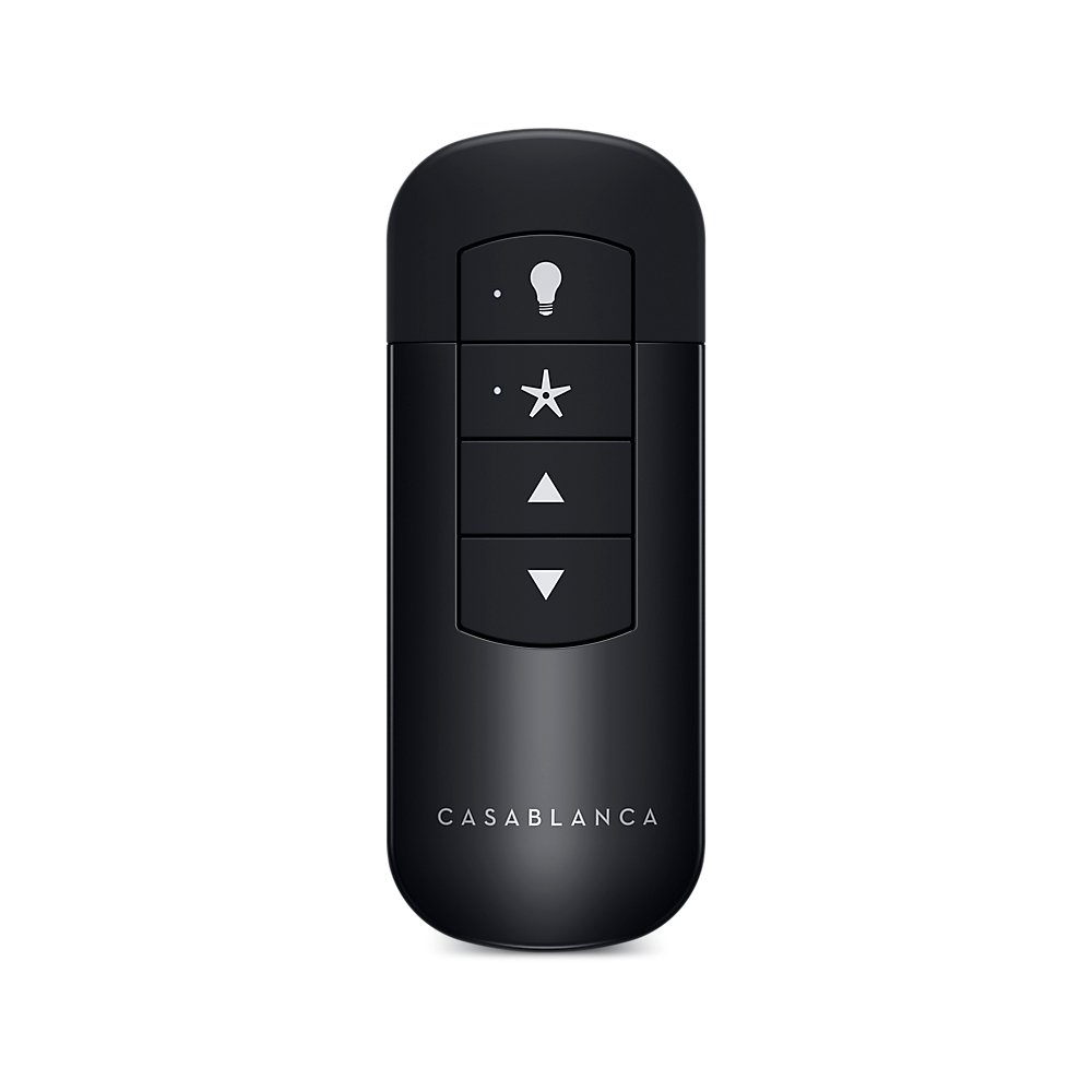 Casablanca Fan Company 99198 Black Handheld Remote Control for Ceiling Fans - Perfect for Bedroom, Living Room & Home Comfort