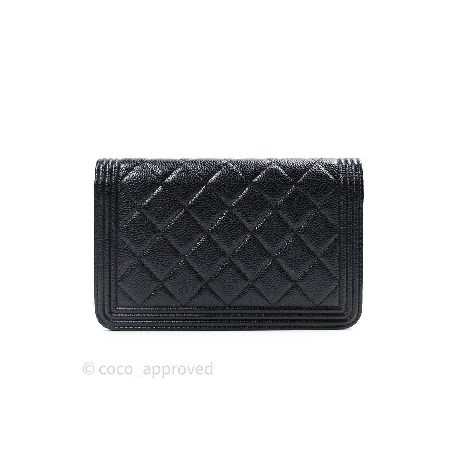 Chanel Boy Wallet on Chain WOC Black Caviar Leather with Gold Hardware - Luxury Crossbody Bag for Women, Perfect for Evening Events & Daily Use