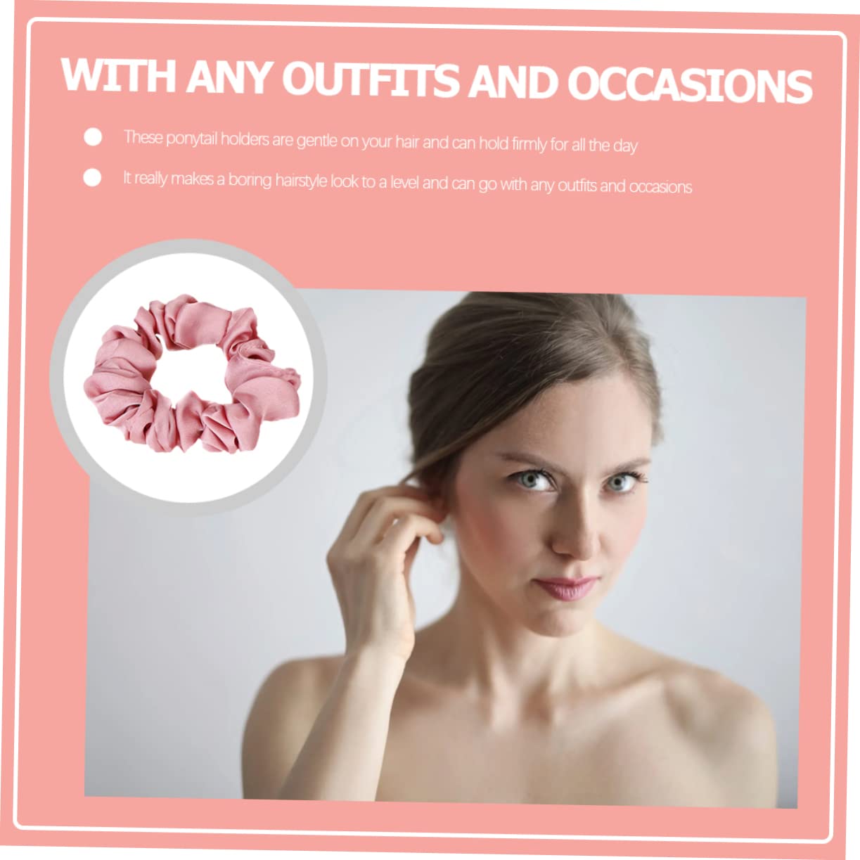 FOMIYES Silk Hair Ties Set - 4 Ponytail Holders for Thick Hair | Women's Hair Accessories for Work & Gym