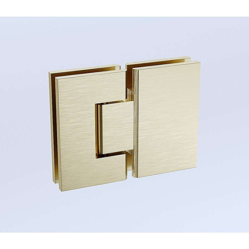 Premium 120x100cm Frameless Corner Shower Screen with Gold Brackets & Stainless Steel Hinges - Square Double Pull Handle for Modern Bathroom Design - Perfect for Luxurious Spa-Like Shower Experience