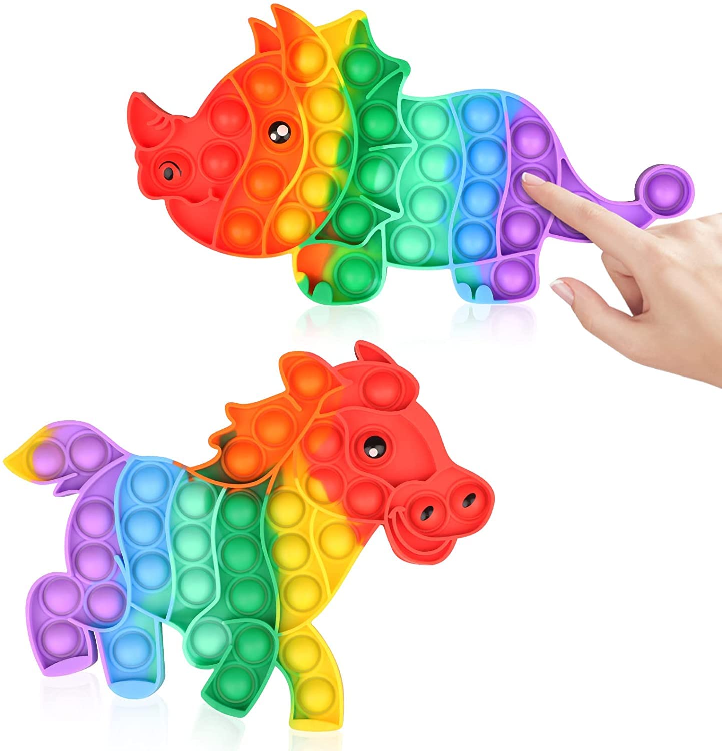 Pop Fidget Toy Pack - Simple Dimple Sensory Stress Relief Silicone Bubble Game for Kids & Adults, Anti-Anxiety Figetget Toys for Office, School, Halloween, Birthday, Party, Travel, and Classroom Activities
