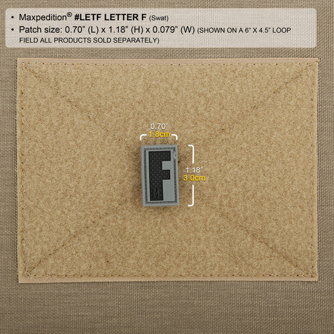 Letter F Morale Patch - Embroidered Iron-On Patch for Jackets, Hats & Bags - Perfect for Military, Police & Outdoor Enthusiasts
