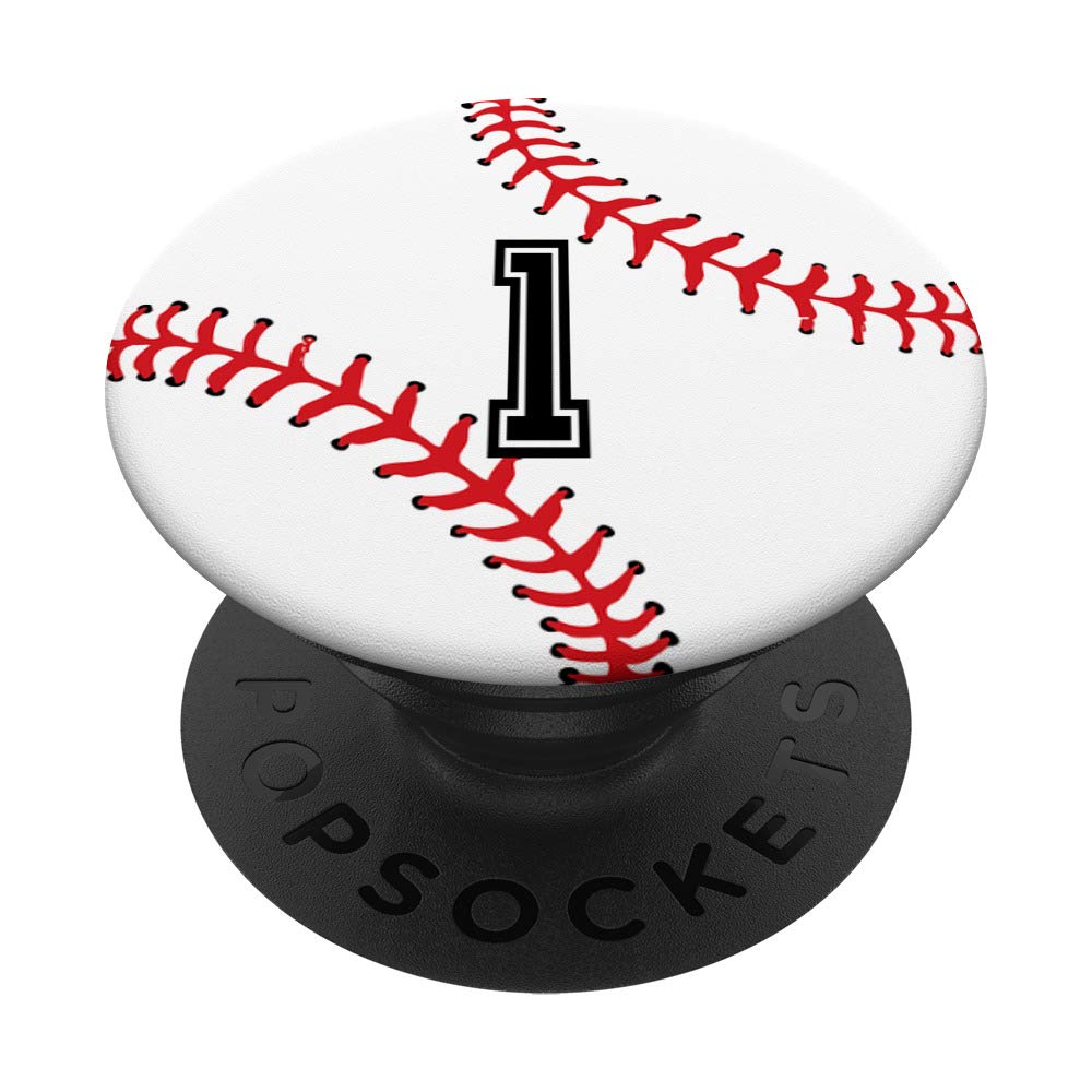 Number 1 Swappable Baseball Softball Pop Grip | Sports Pocket Socket PopSockets PopGrip for Phones & Tablets | Perfect for Game Days & Outdoor Adventures