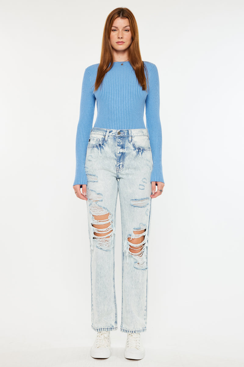 Dixon Ultra High Rise 90's Boyfriend Jeans - Vintage Distressed Denim Pants for Women | Comfortable Stretch Fit | Perfect for Casual Outfits, Street Style & Retro Fashion Looks