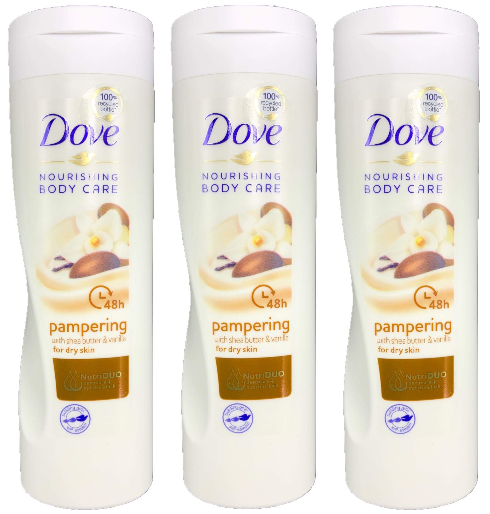 Dove Purely Pampering Nourishing Body Lotion with Shea Butter & Warm Vanilla - 250ml (Pack of 3) | Ultra Hydrating Moisturizer for Dry Skin | Perfect for Daily Use, After Shower & Winter Care