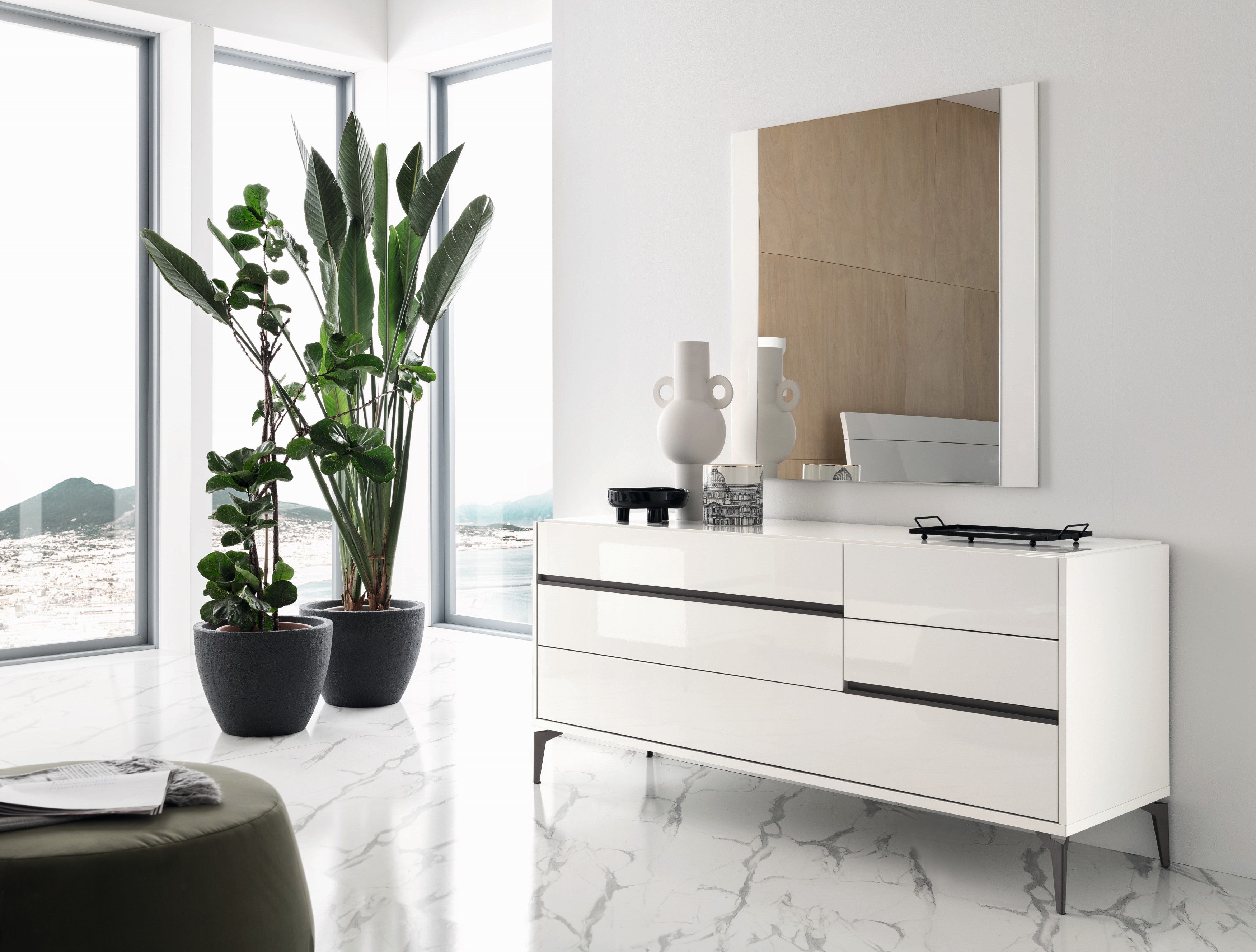 ALF COSTA BLANCA Luxury Bedroom Set - Modern Bed Frame, Nightstand & Dresser Collection for Master Bedroom Decor | Perfect for Home, Apartment & Guest Room Furnishing