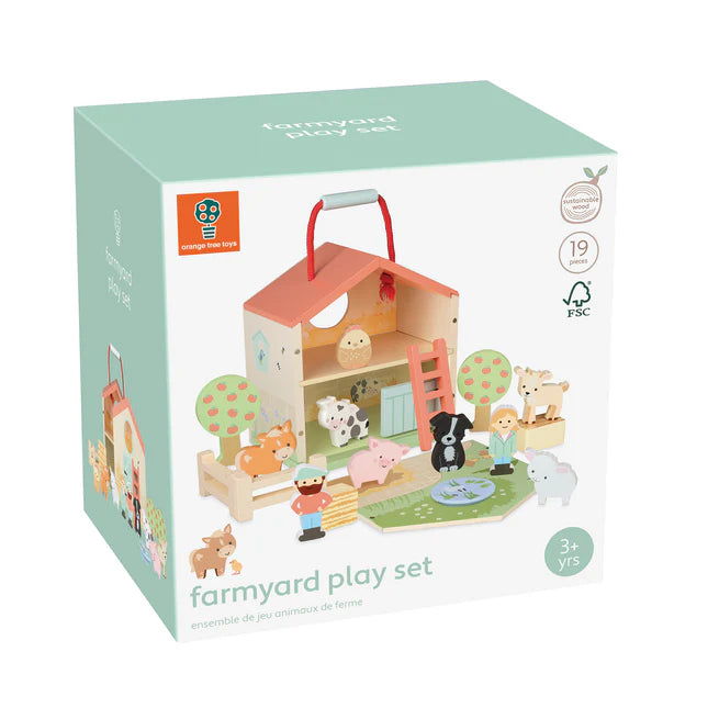 Farmyard Play Set for Kids - Animal Toy Figures with Barn, Tractor & Fence - Educational Farm Playset for Toddlers & Preschoolers - Perfect for Imaginative Play, Learning & Farm-Themed Birthday Gifts